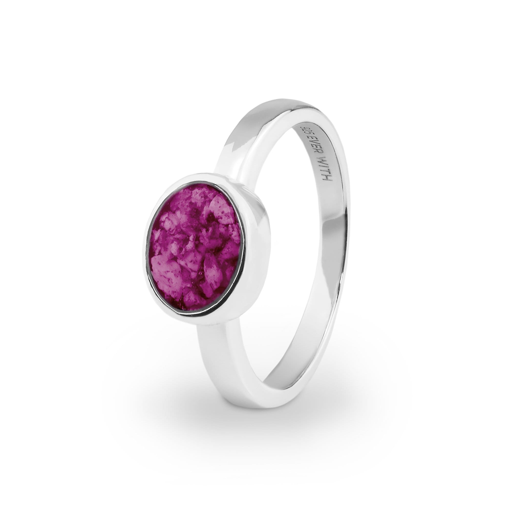EverWith Ladies Oval Memorial Ashes Ring Violet