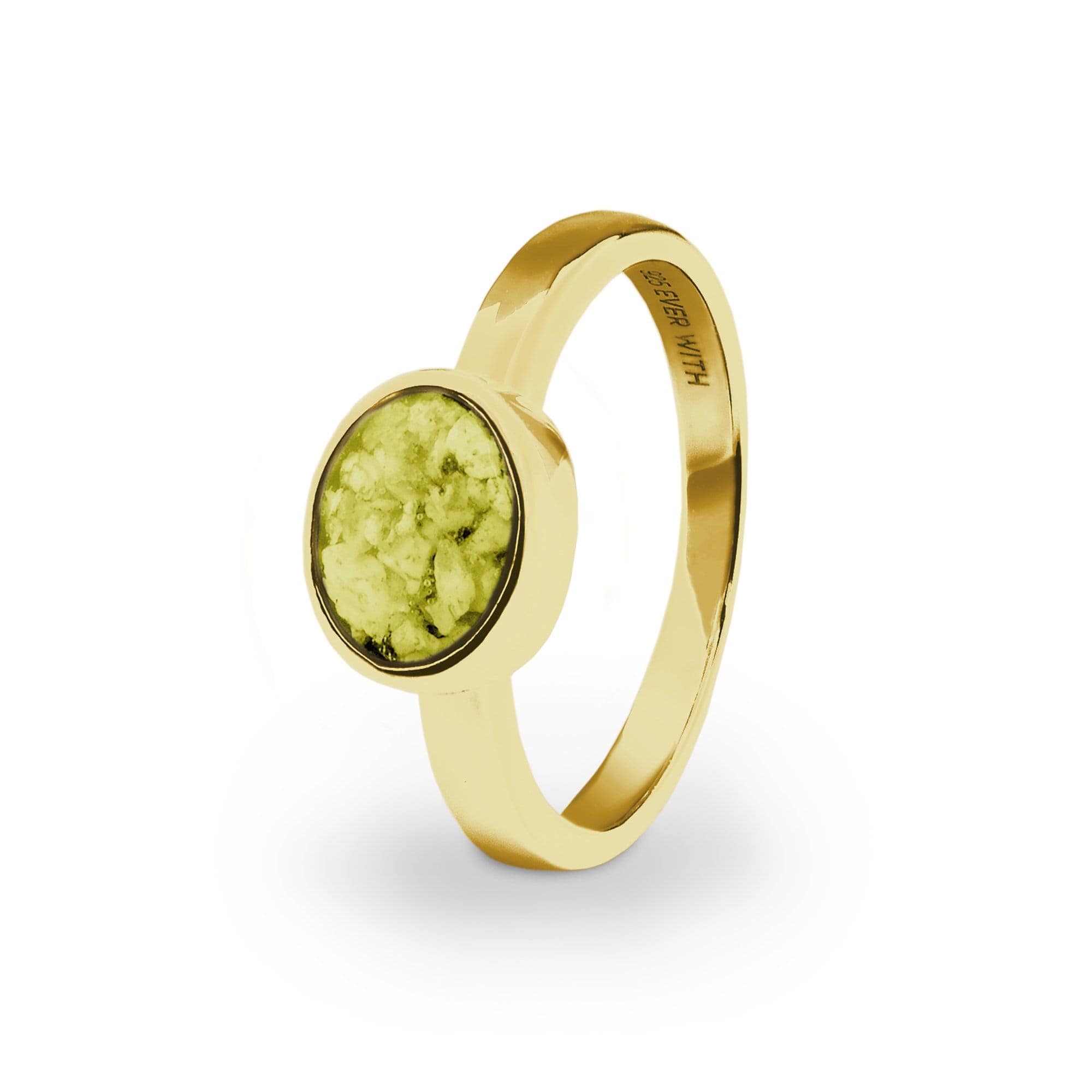 EverWith Ladies Oval Memorial Ashes Ring 9k Yellow Gold Yellow