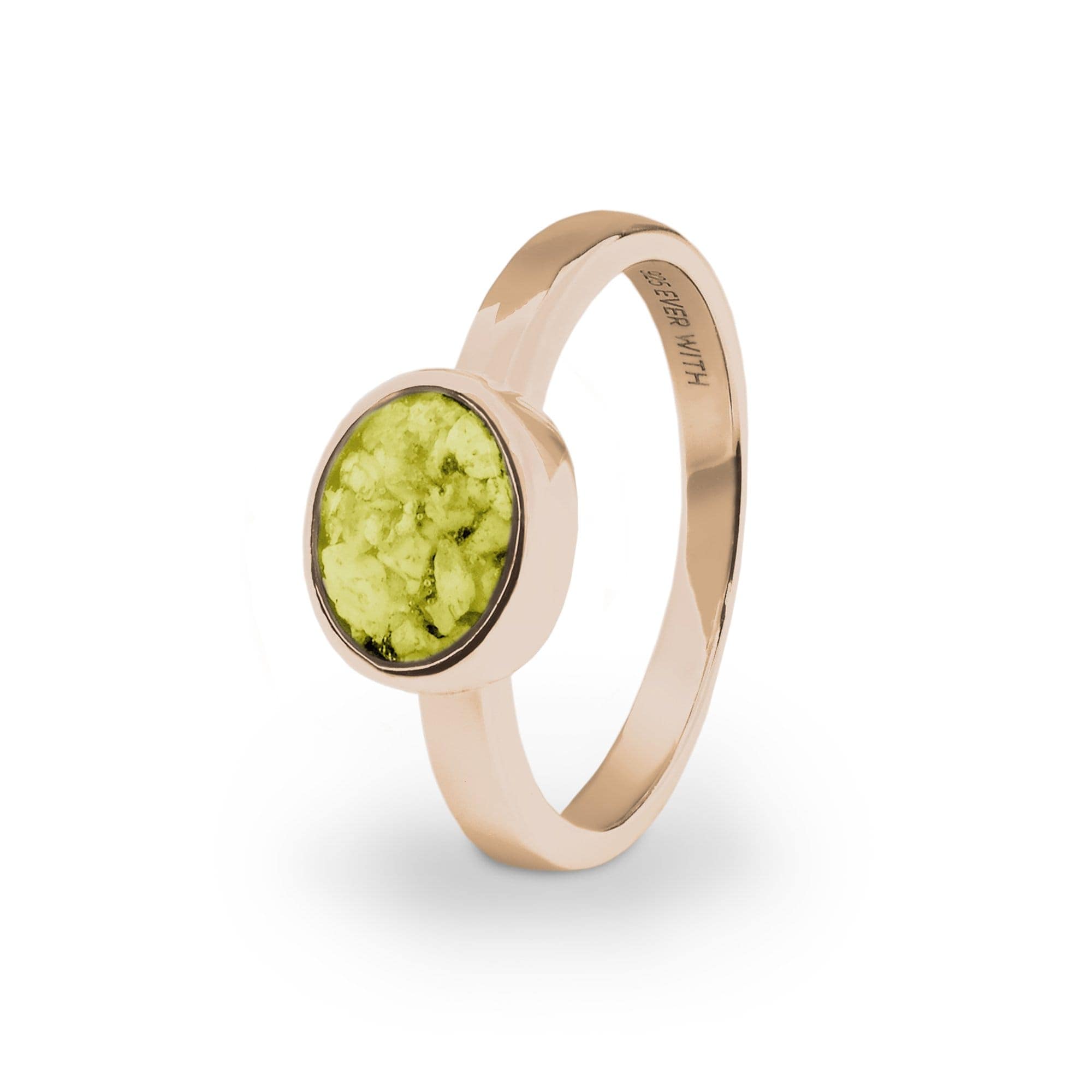 EverWith Ladies Oval Memorial Ashes Ring 9k Rose Gold Yellow
