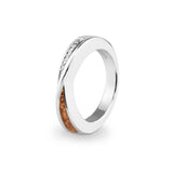 EverWith Ladies Harmony Memorial Ashes Ring with Fine Crystals Orange