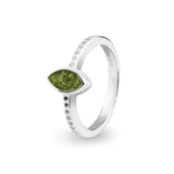 EverWith Ladies Deco Memorial Ashes Ring with Fine Crystals Green