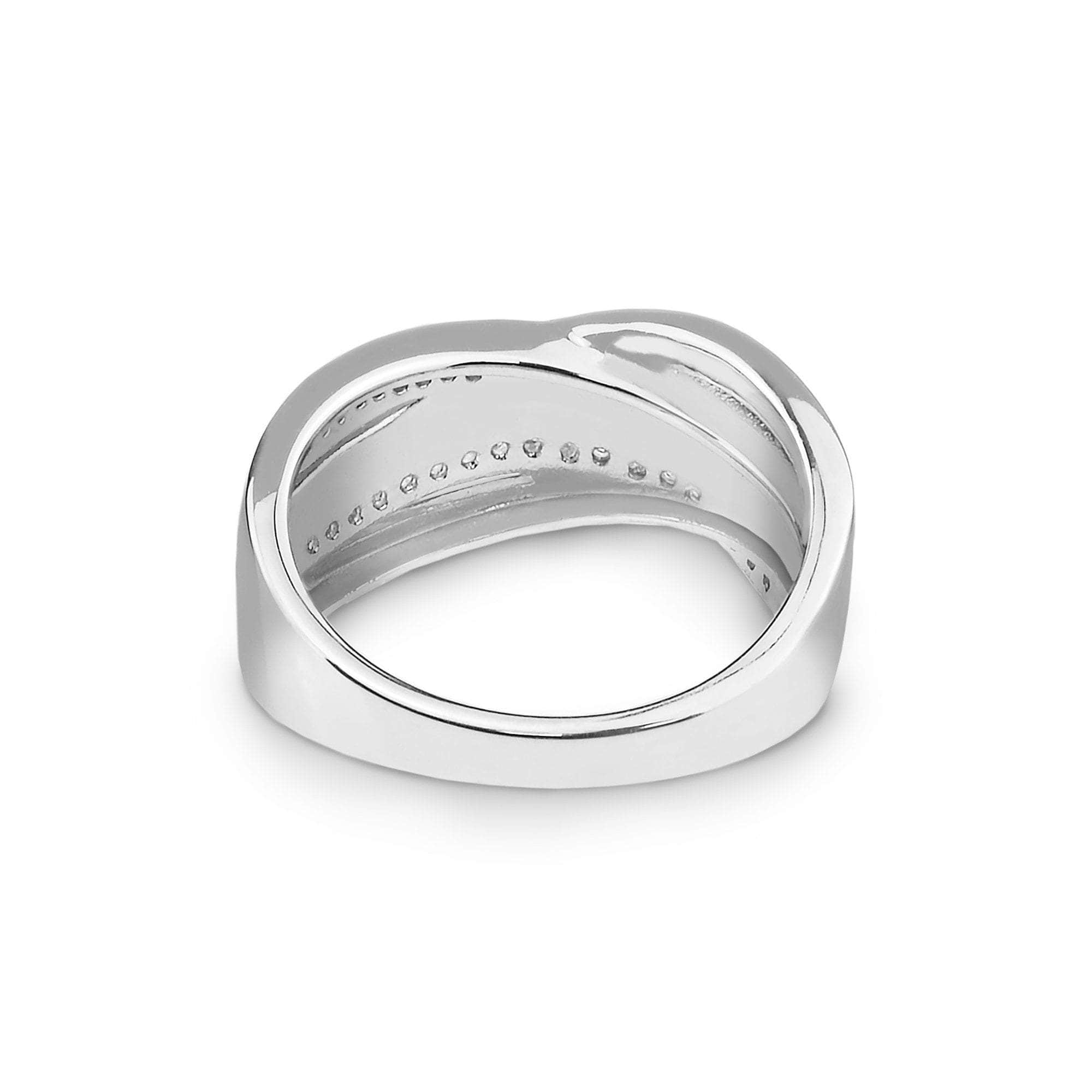 EverWith Ladies Waves Memorial Ashes Ring with Fine Crystals