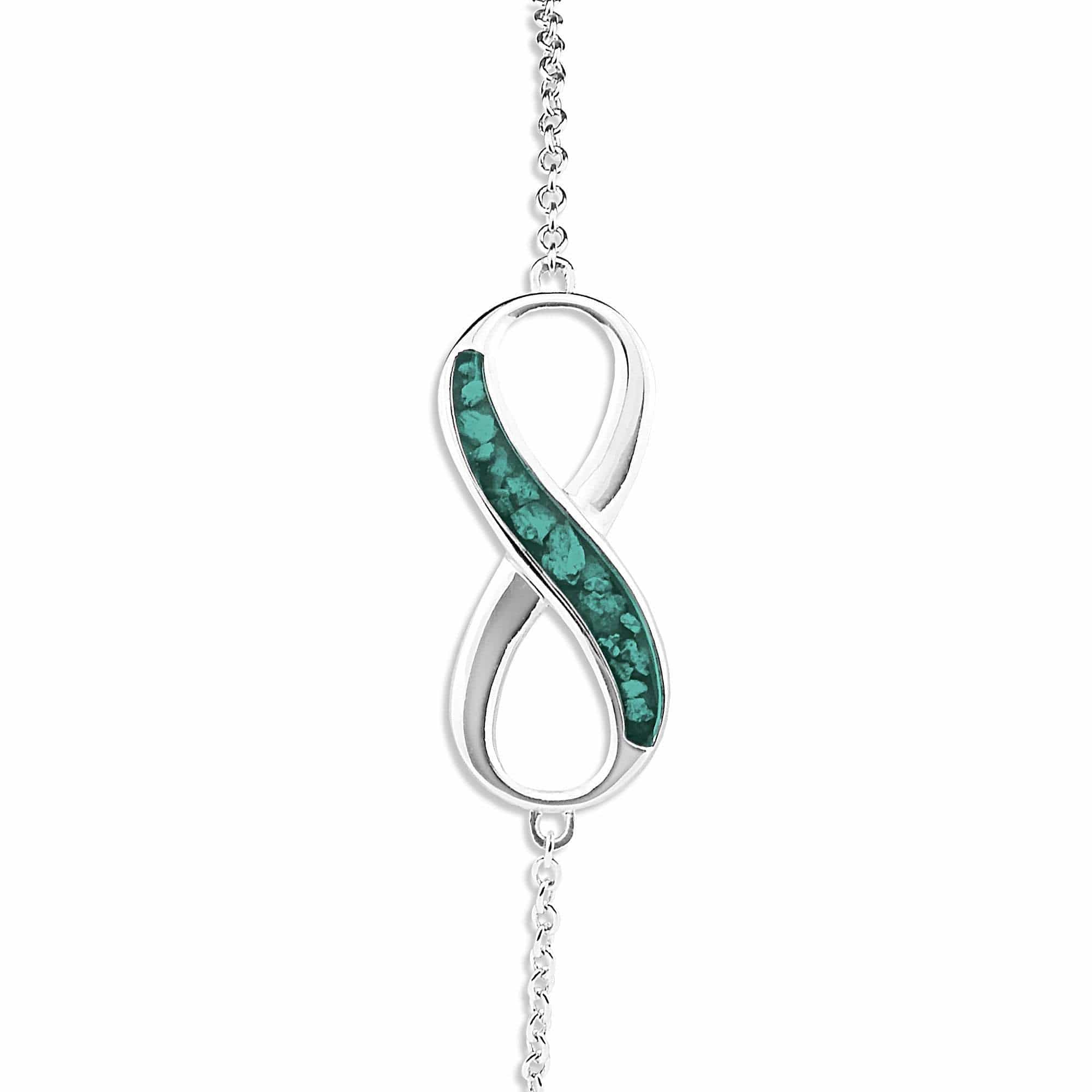 EverWith Ladies Infinity Memorial Ashes Bracelet Aqua