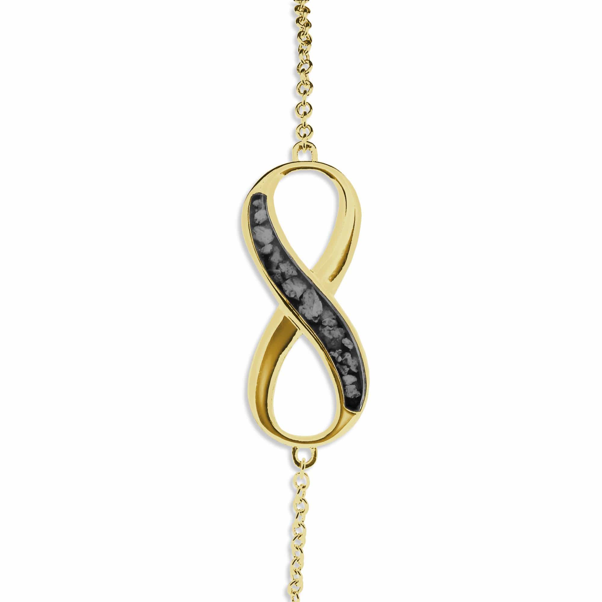 EverWith Ladies Infinity Memorial Ashes Bracelet 9k Yellow Gold Black