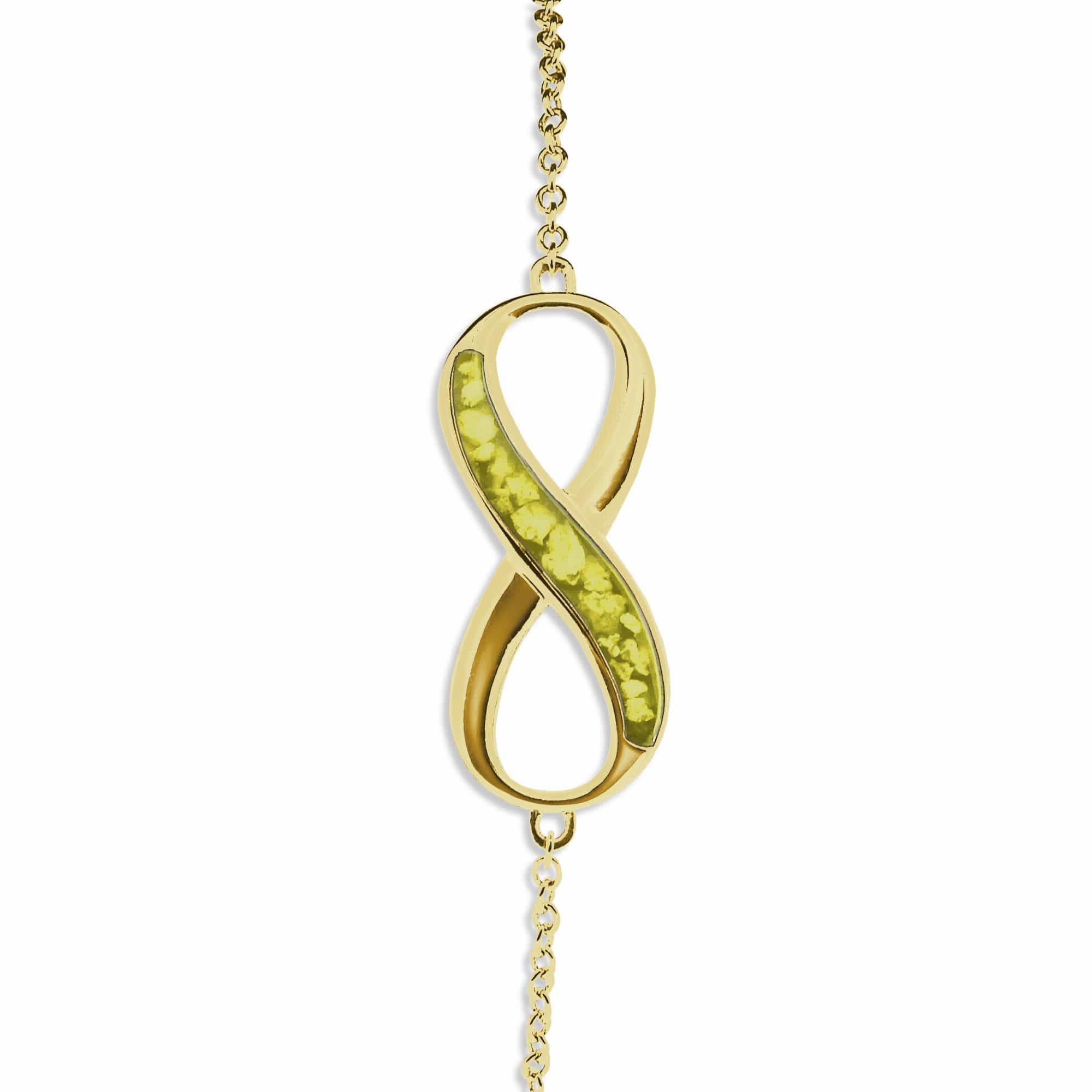 EverWith Ladies Infinity Memorial Ashes Bracelet 9k Yellow Gold Yellow