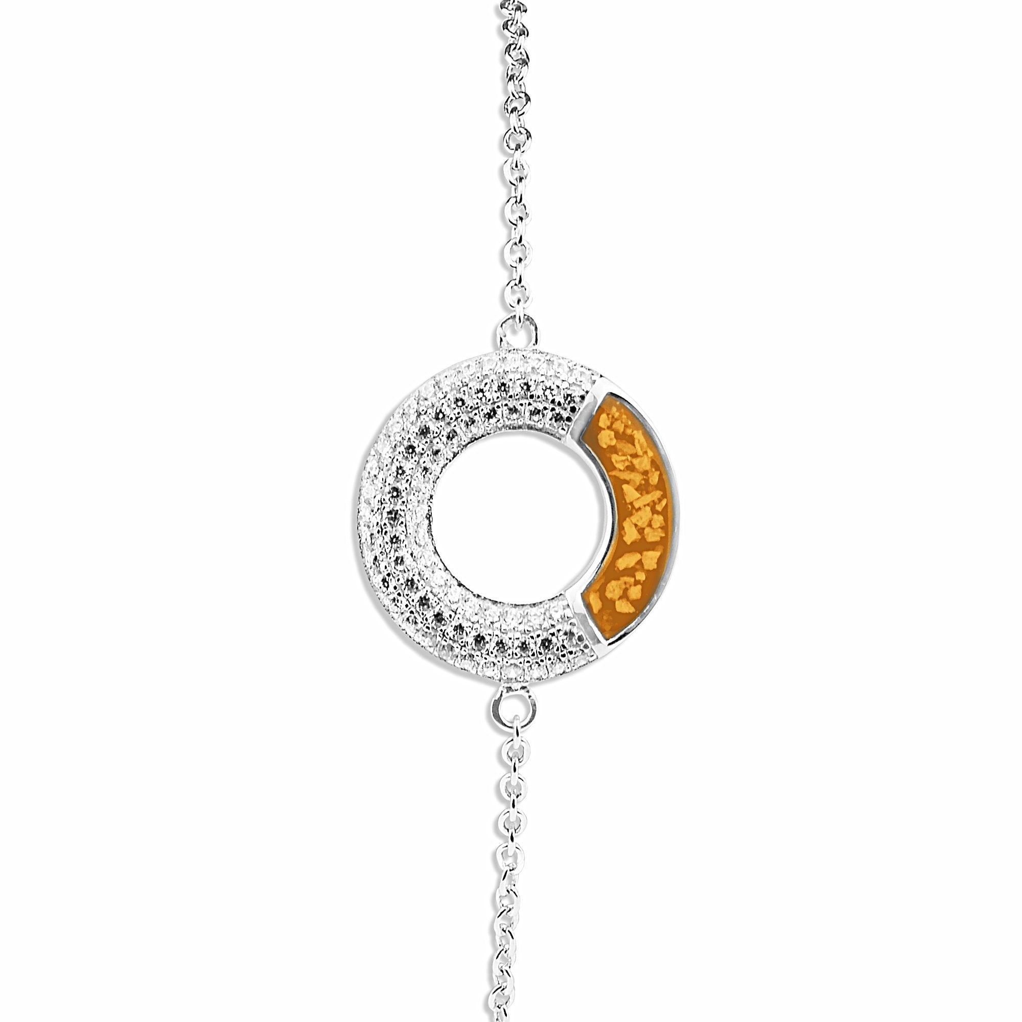 EverWith Ladies Eternal Memorial Ashes Bracelet with Fine Crystals Orange