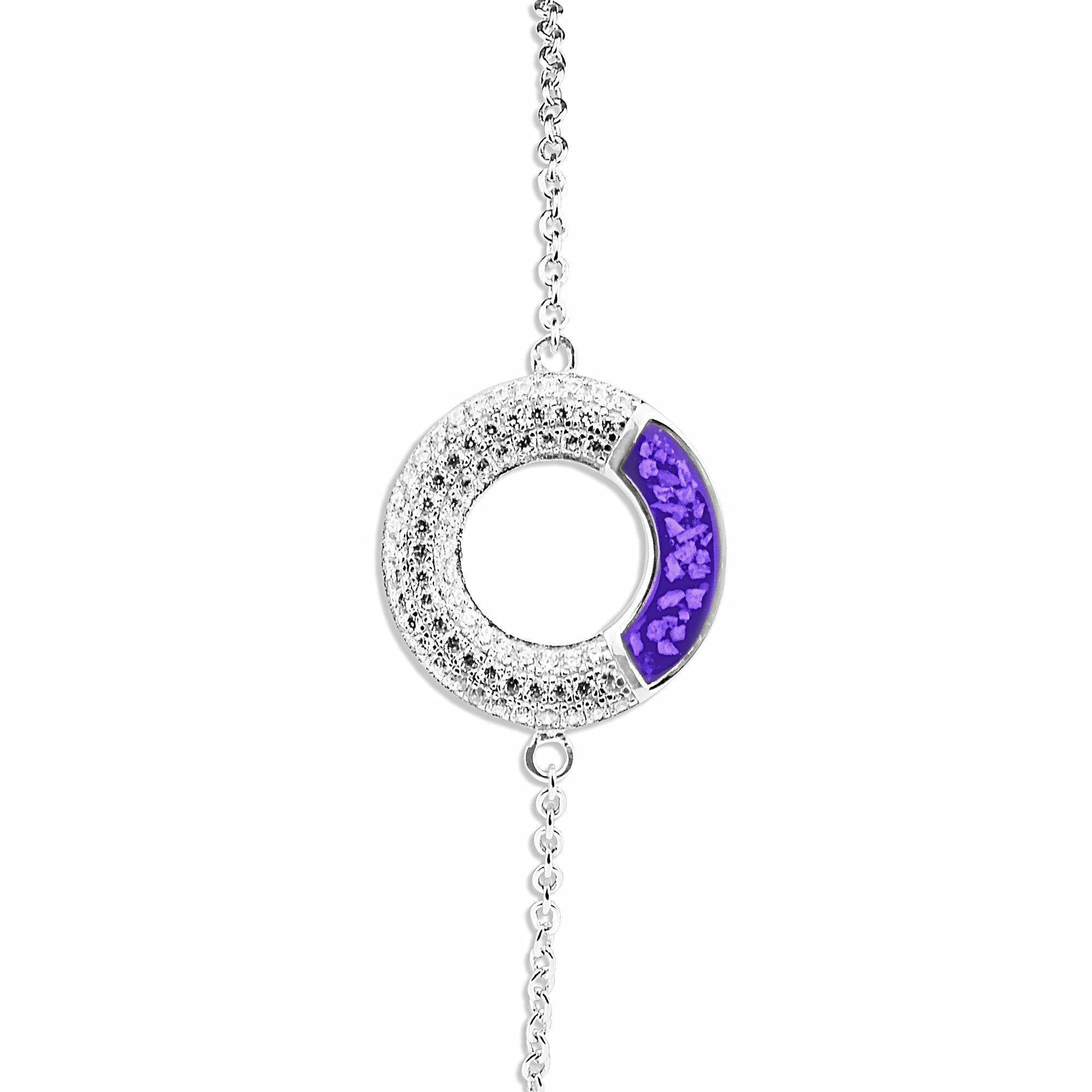 EverWith Ladies Eternal Memorial Ashes Bracelet with Fine Crystals Purple