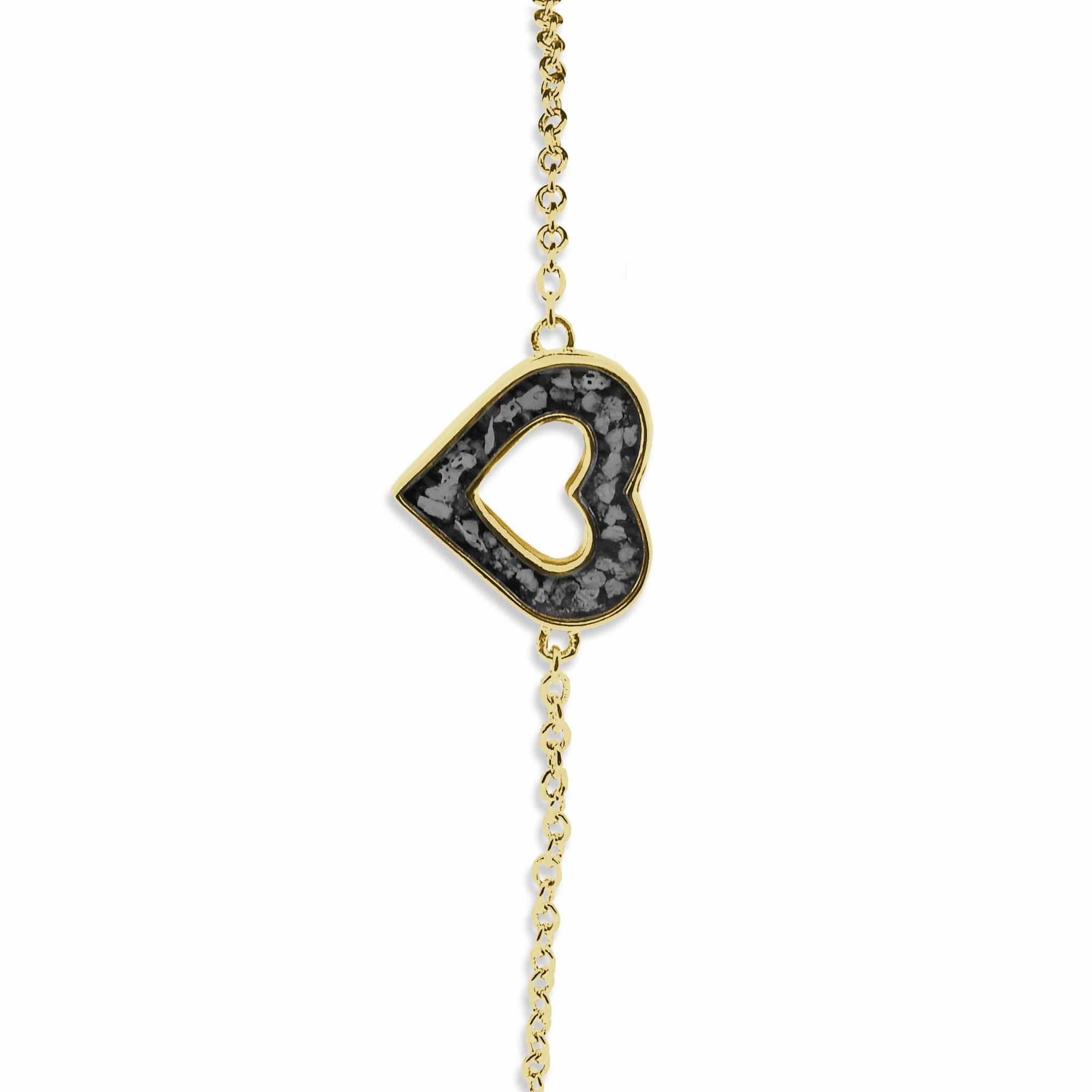 EverWith Ladies Adore Memorial Ashes Bracelet 9k Yellow Gold Black