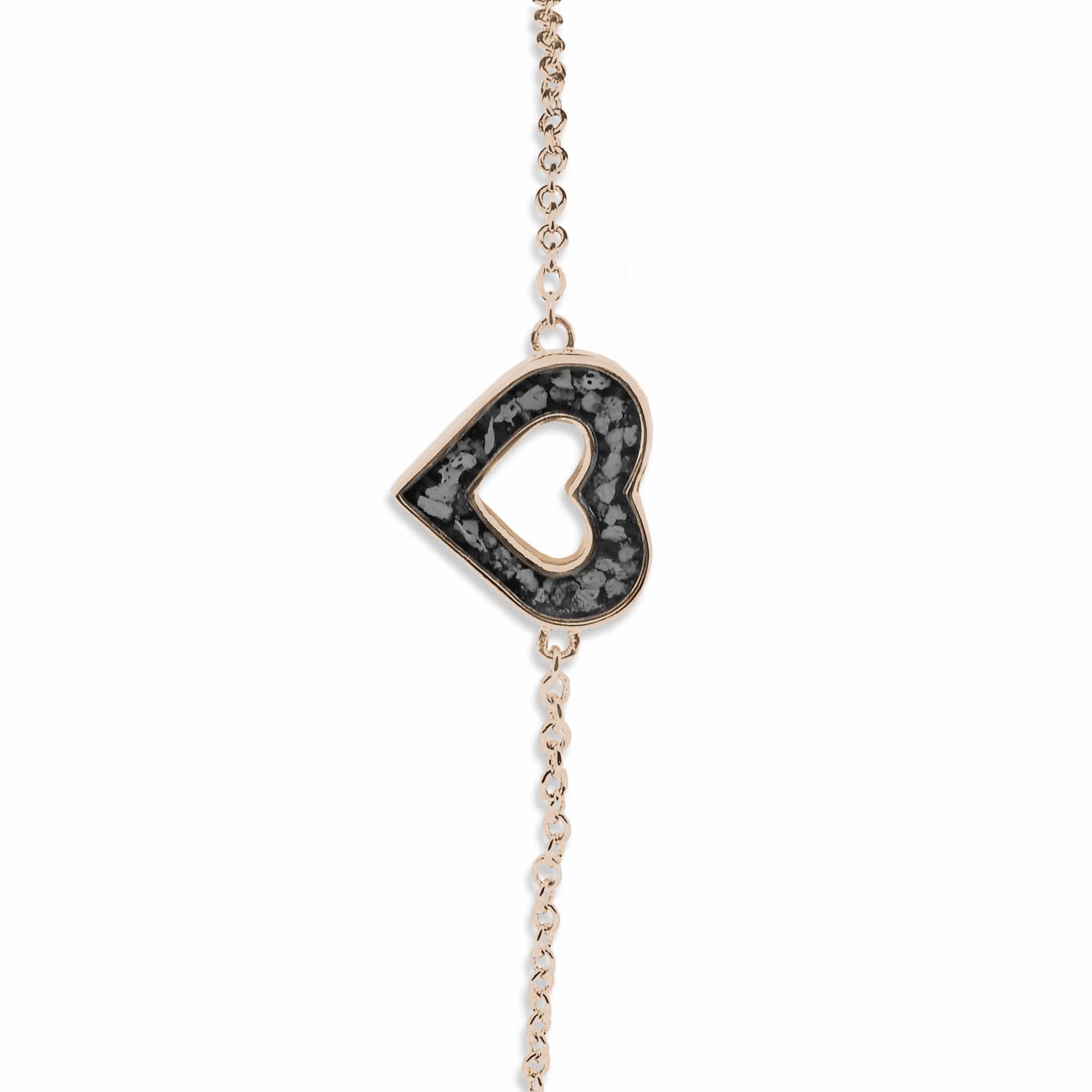 EverWith Ladies Adore Memorial Ashes Bracelet 9k Rose Gold Black