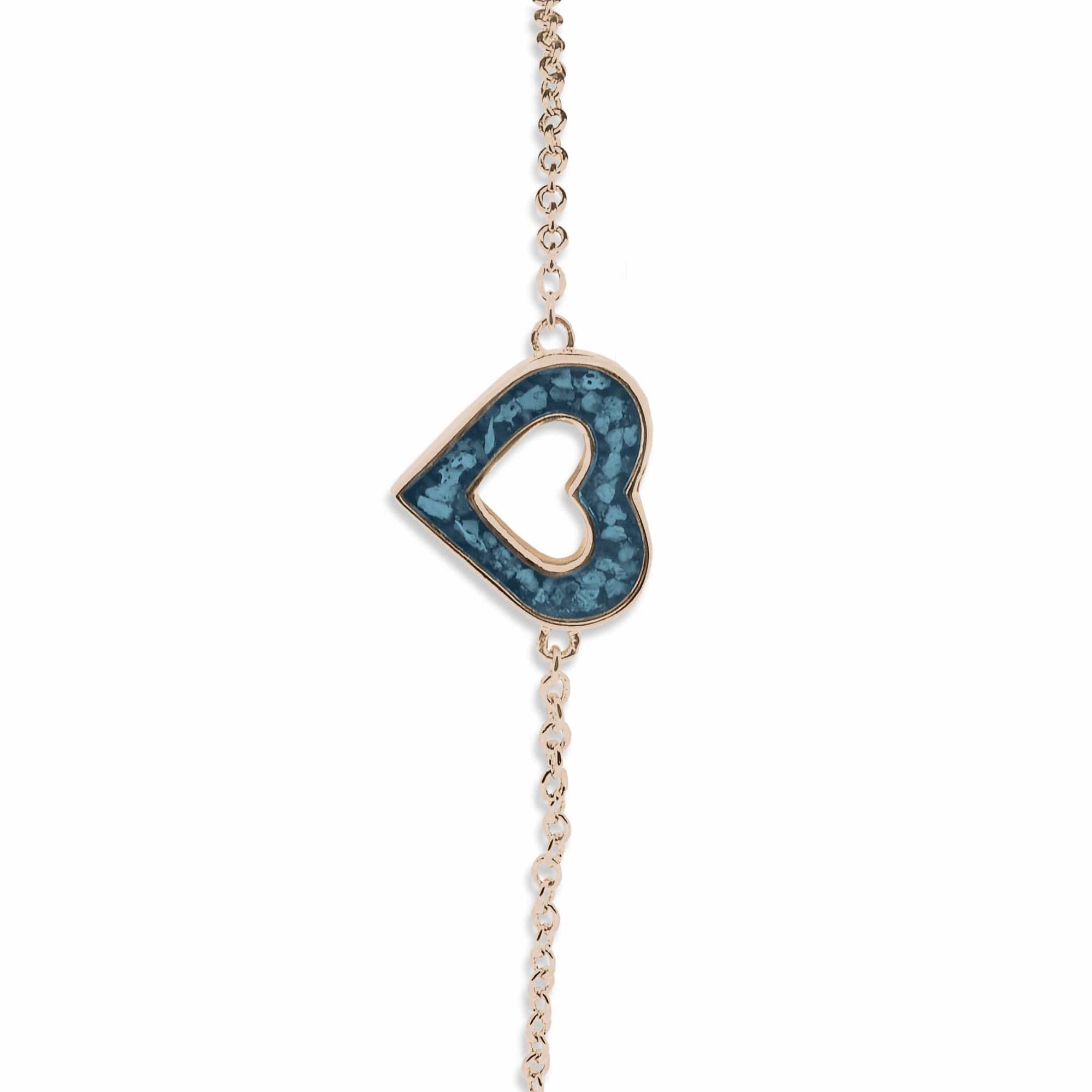 EverWith Ladies Adore Memorial Ashes Bracelet 9k Rose Gold Blue
