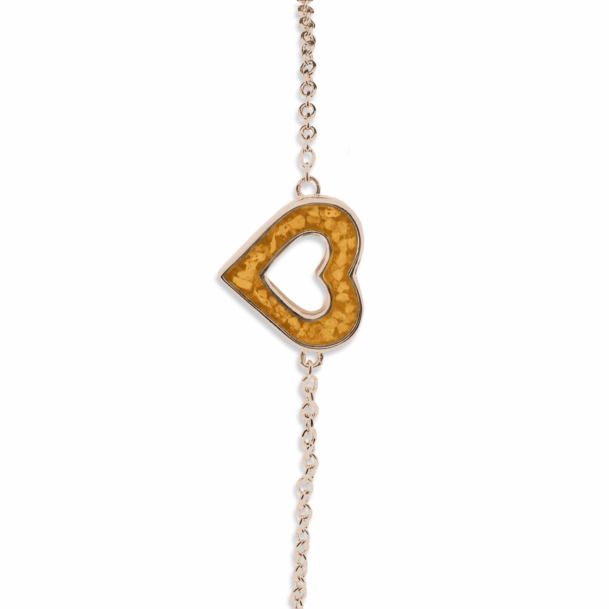 EverWith Ladies Adore Memorial Ashes Bracelet 9k Rose Gold Orange