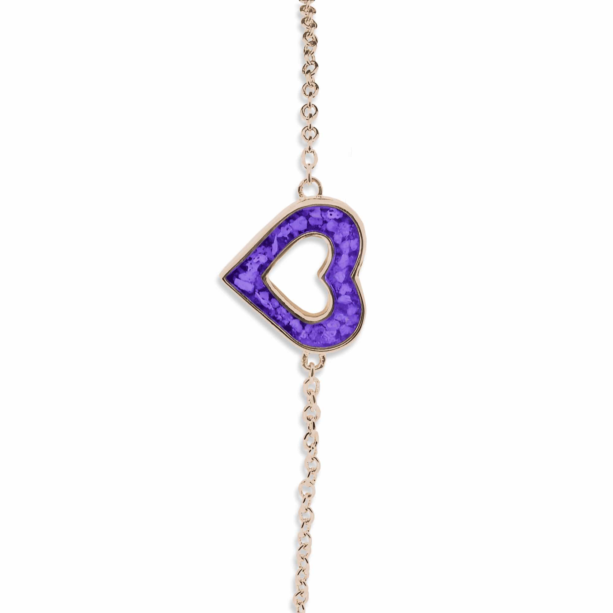 EverWith Ladies Adore Memorial Ashes Bracelet 9k Rose Gold Purple