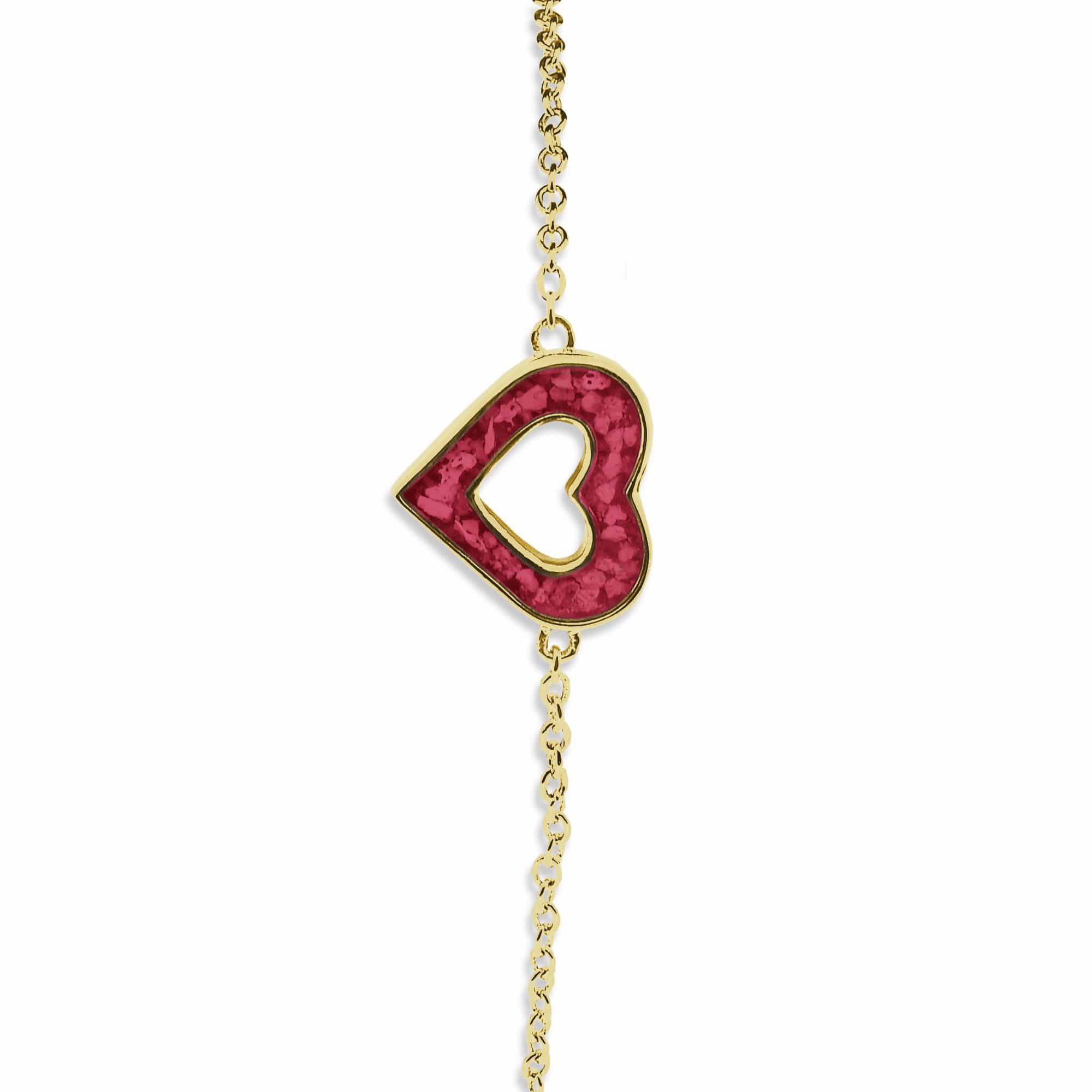 EverWith Ladies Adore Memorial Ashes Bracelet 9k Yellow Gold Red