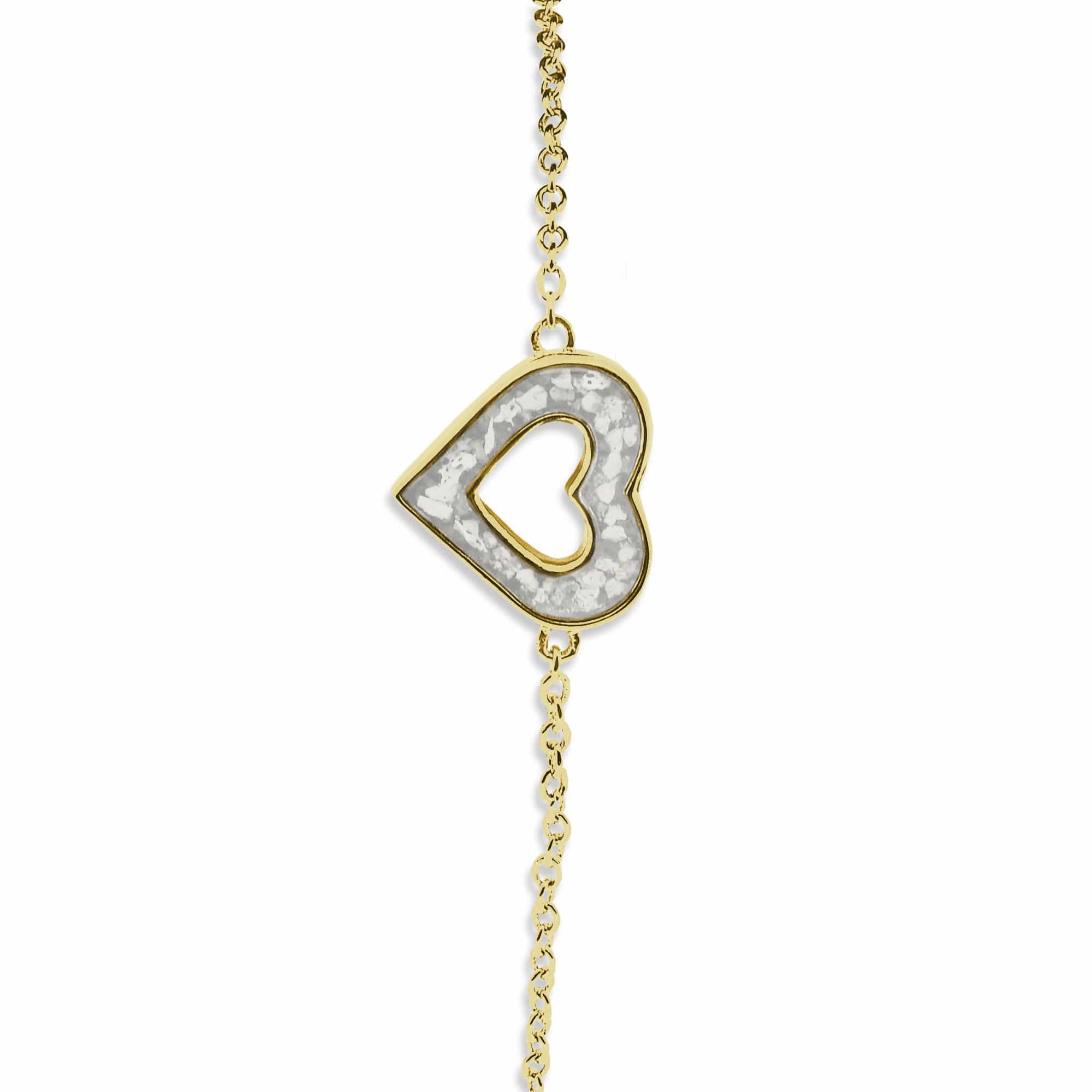EverWith Ladies Adore Memorial Ashes Bracelet 9k Yellow Gold White