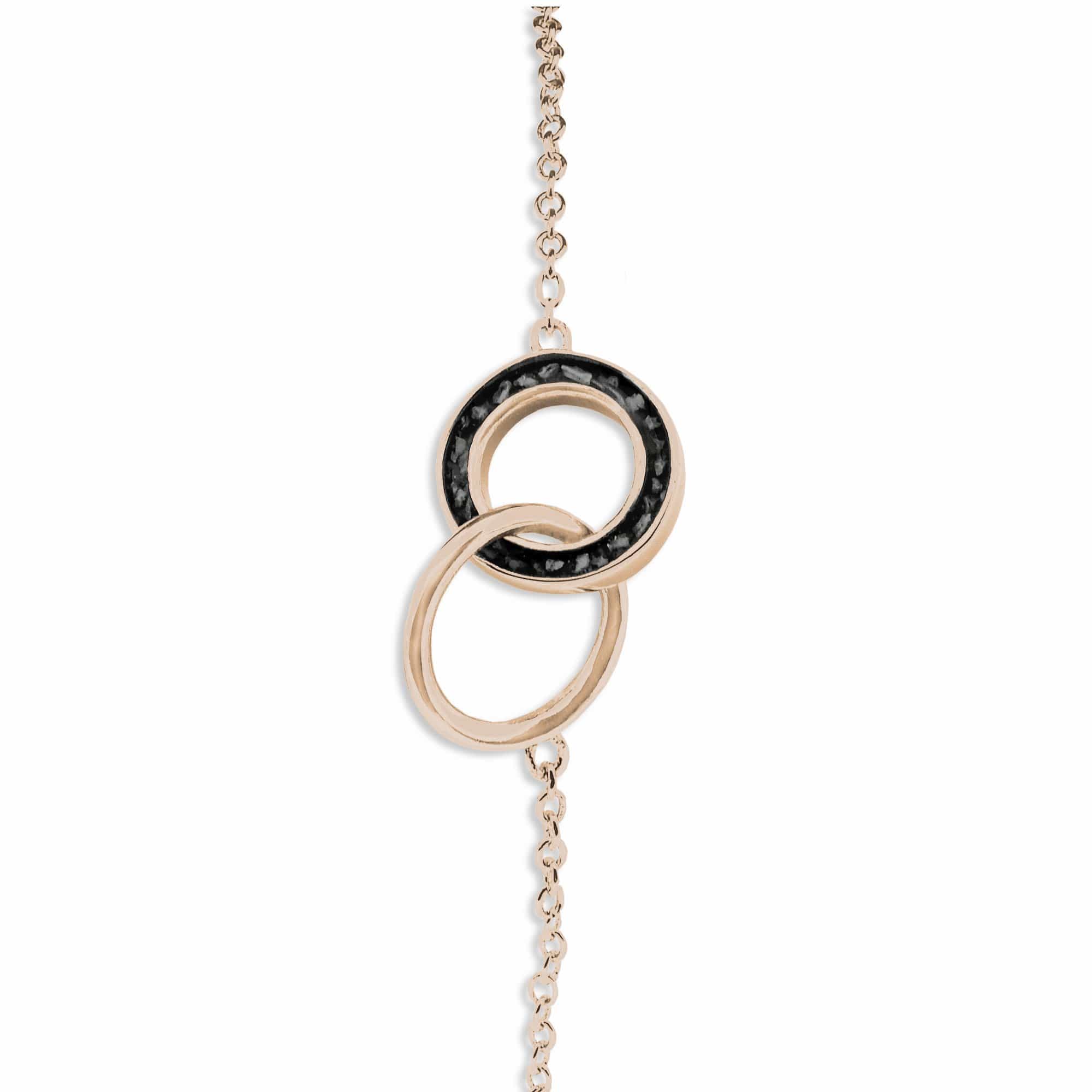EverWith Ladies Unison Memorial Ashes Bracelet 9k Rose Gold Black