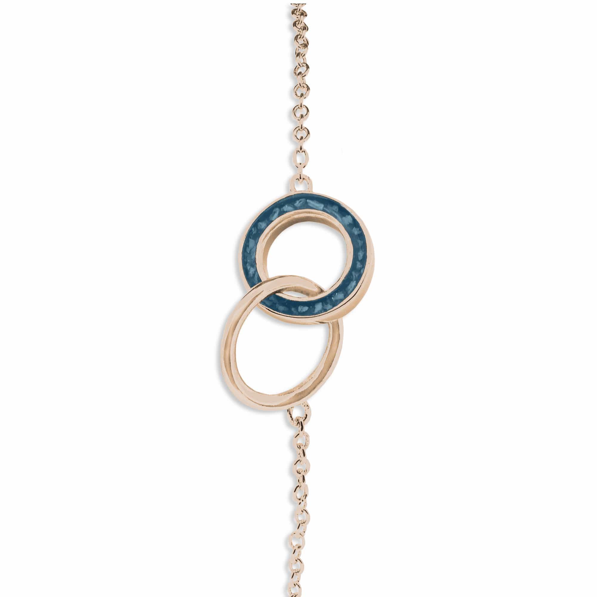 EverWith Ladies Unison Memorial Ashes Bracelet 9k Rose Gold Blue