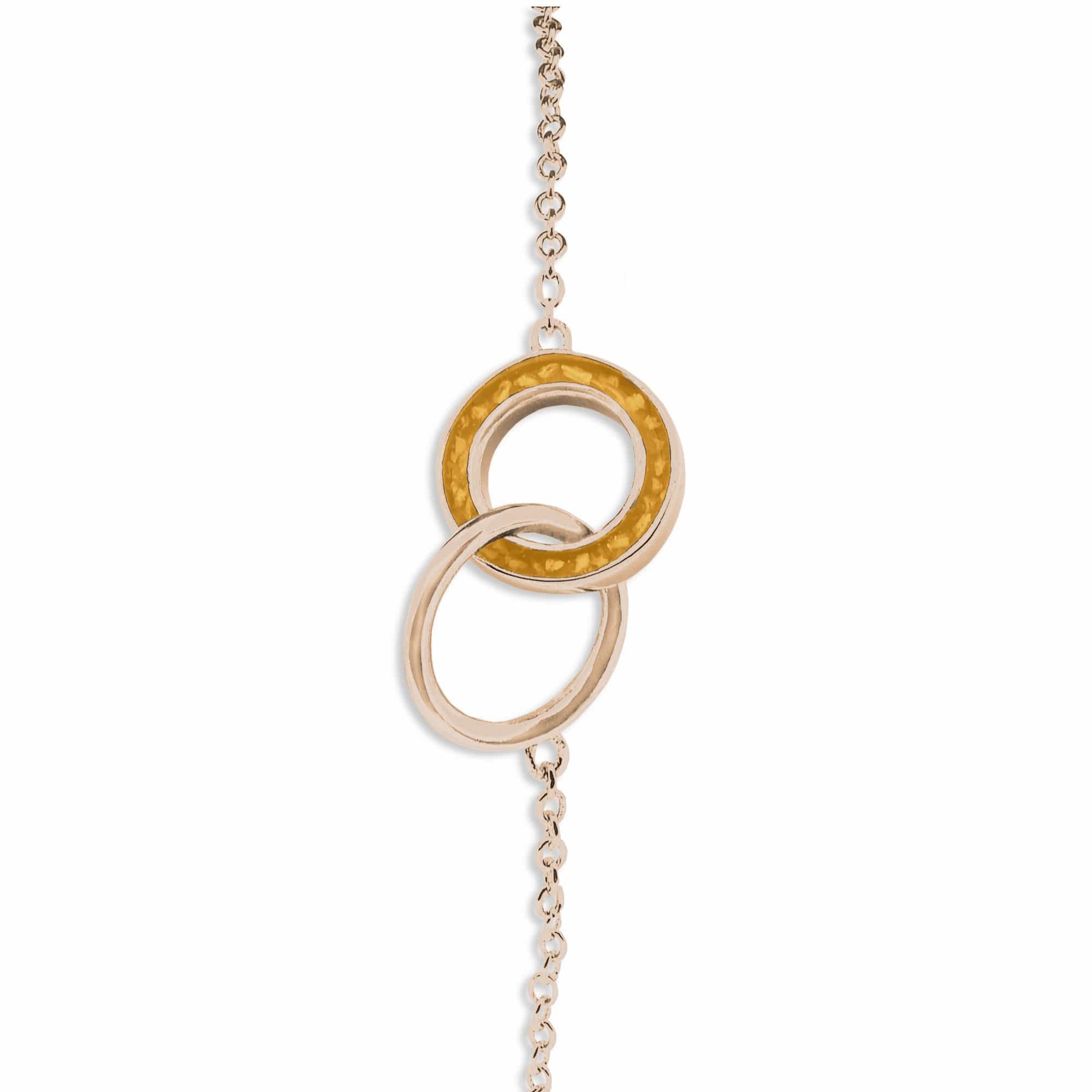 EverWith Ladies Unison Memorial Ashes Bracelet 9k Rose Gold Orange
