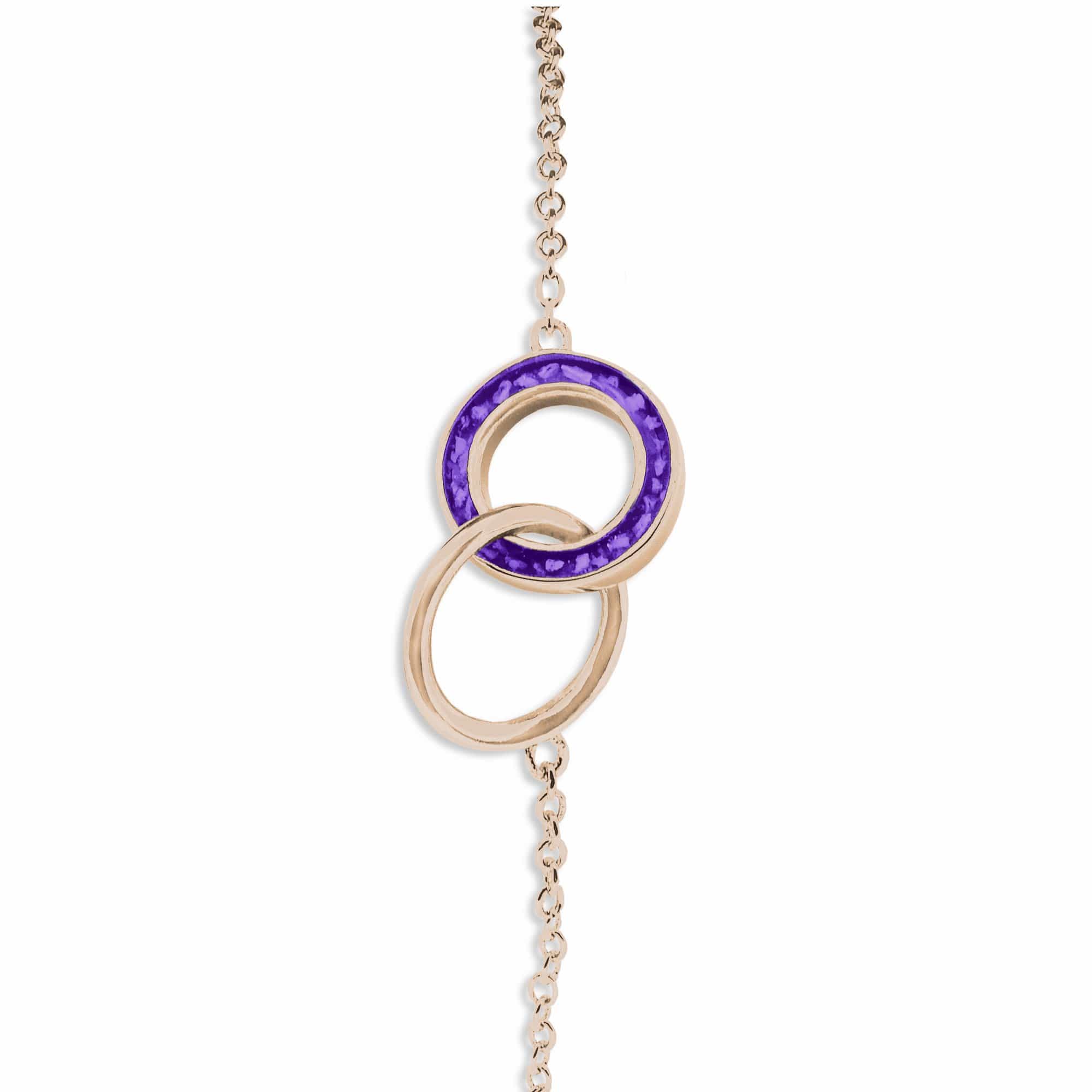 EverWith Ladies Unison Memorial Ashes Bracelet 9k Rose Gold Purple
