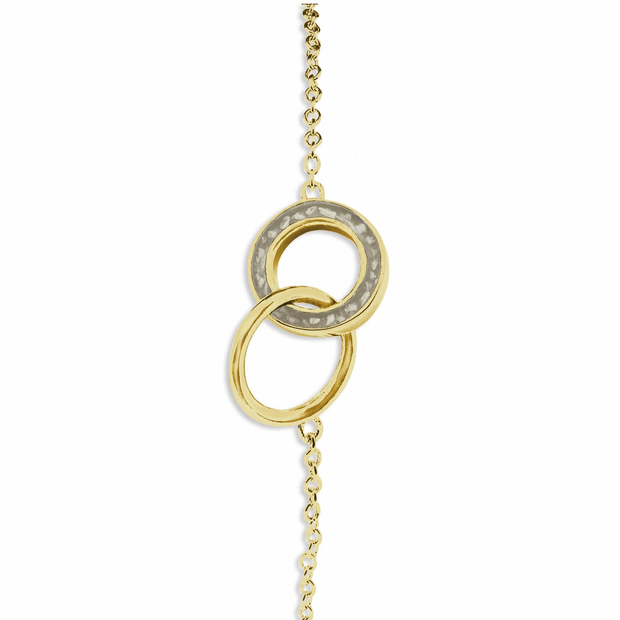 EverWith Ladies Unison Memorial Ashes Bracelet 9k Yellow Gold Transparent