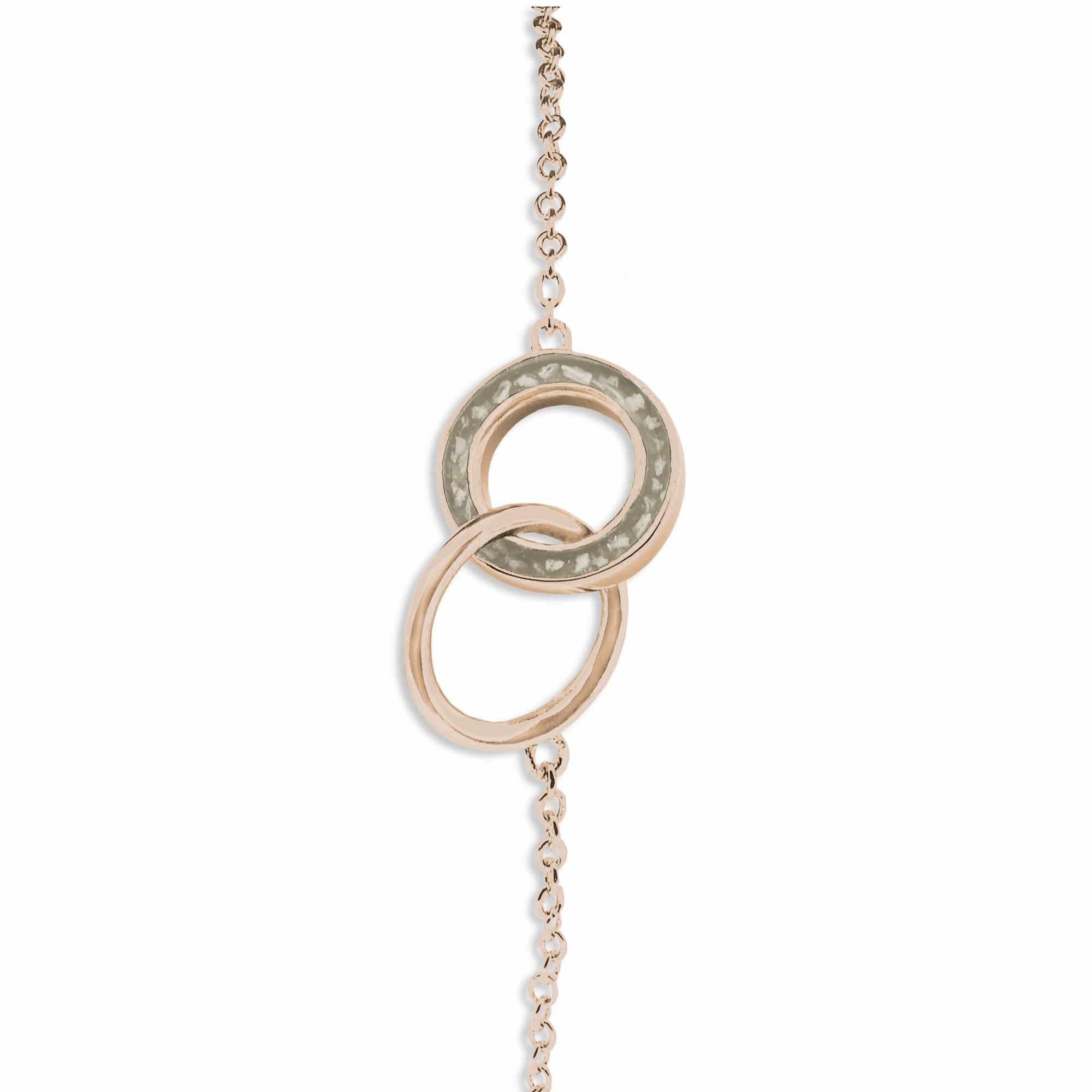 EverWith Ladies Unison Memorial Ashes Bracelet 9k Rose Gold Transparent