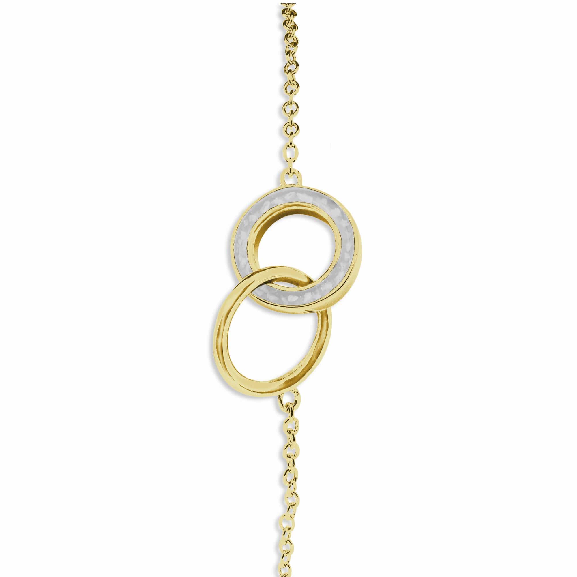 EverWith Ladies Unison Memorial Ashes Bracelet 9k Yellow Gold White