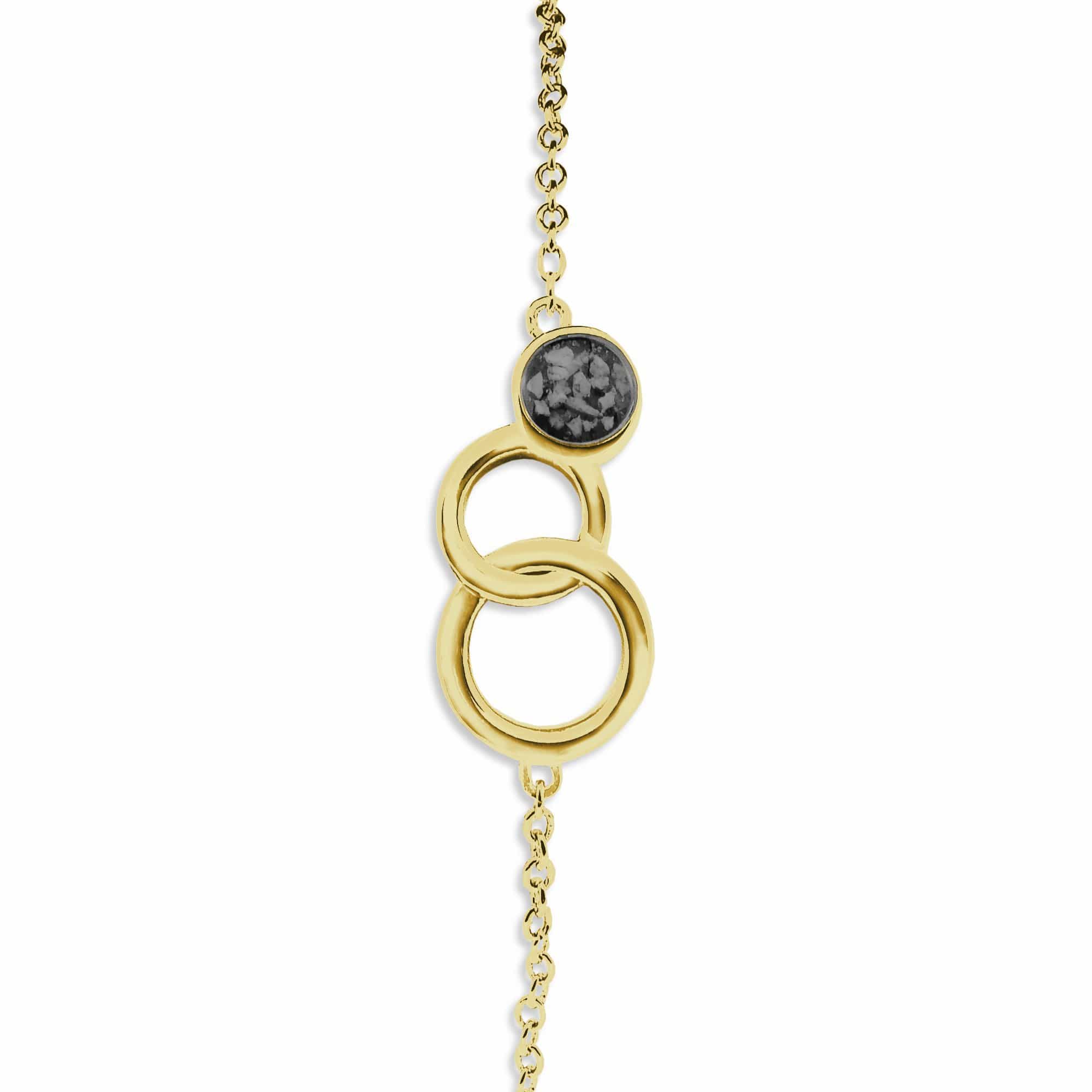 EverWith Ladies Praise Memorial Ashes Bracelet 9k Yellow Gold Black