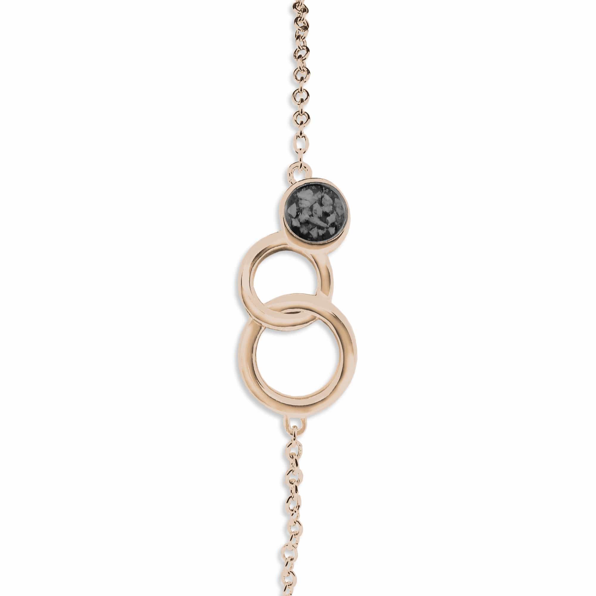 EverWith Ladies Praise Memorial Ashes Bracelet 9k Rose Gold Black