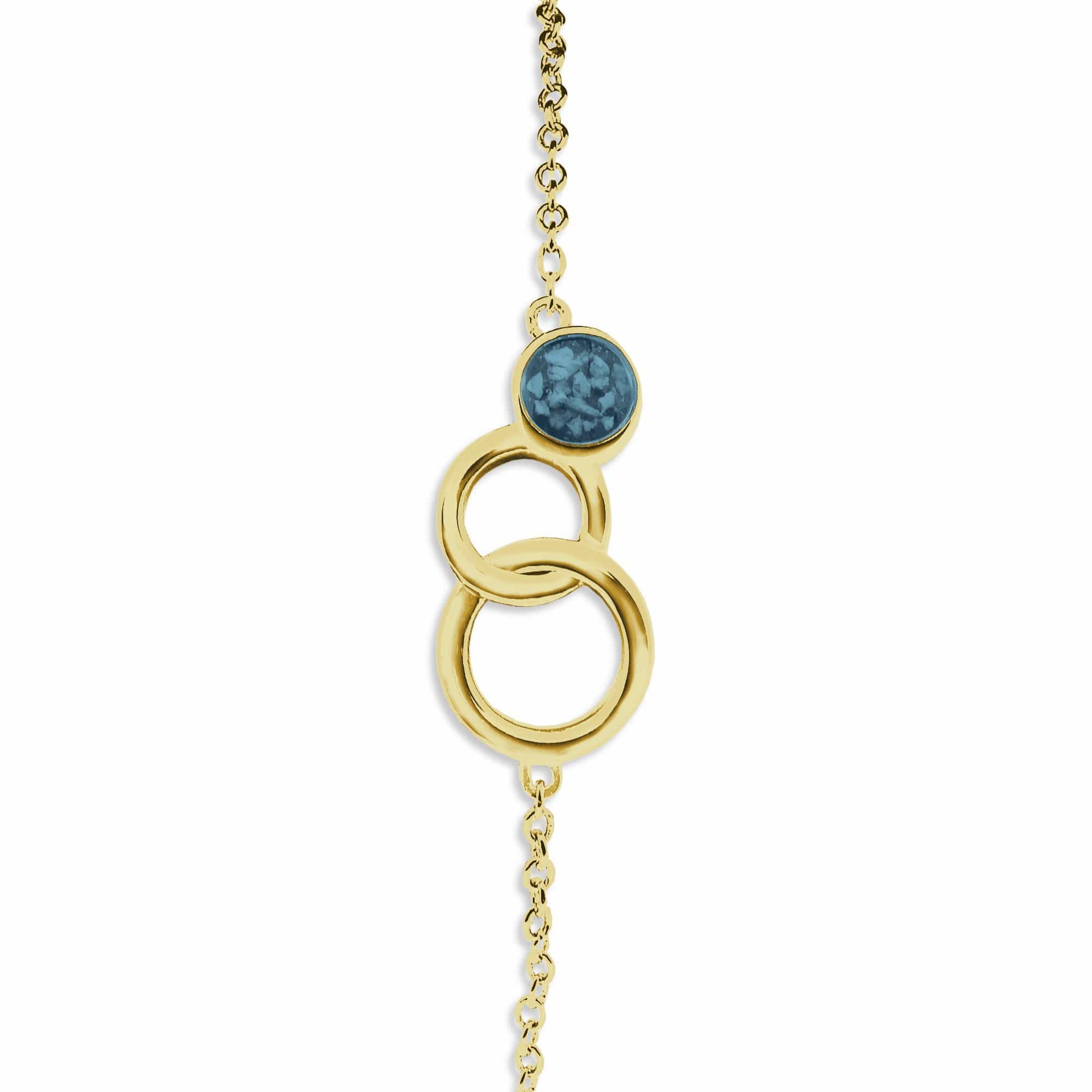 EverWith Ladies Praise Memorial Ashes Bracelet 9k Yellow Gold Blue