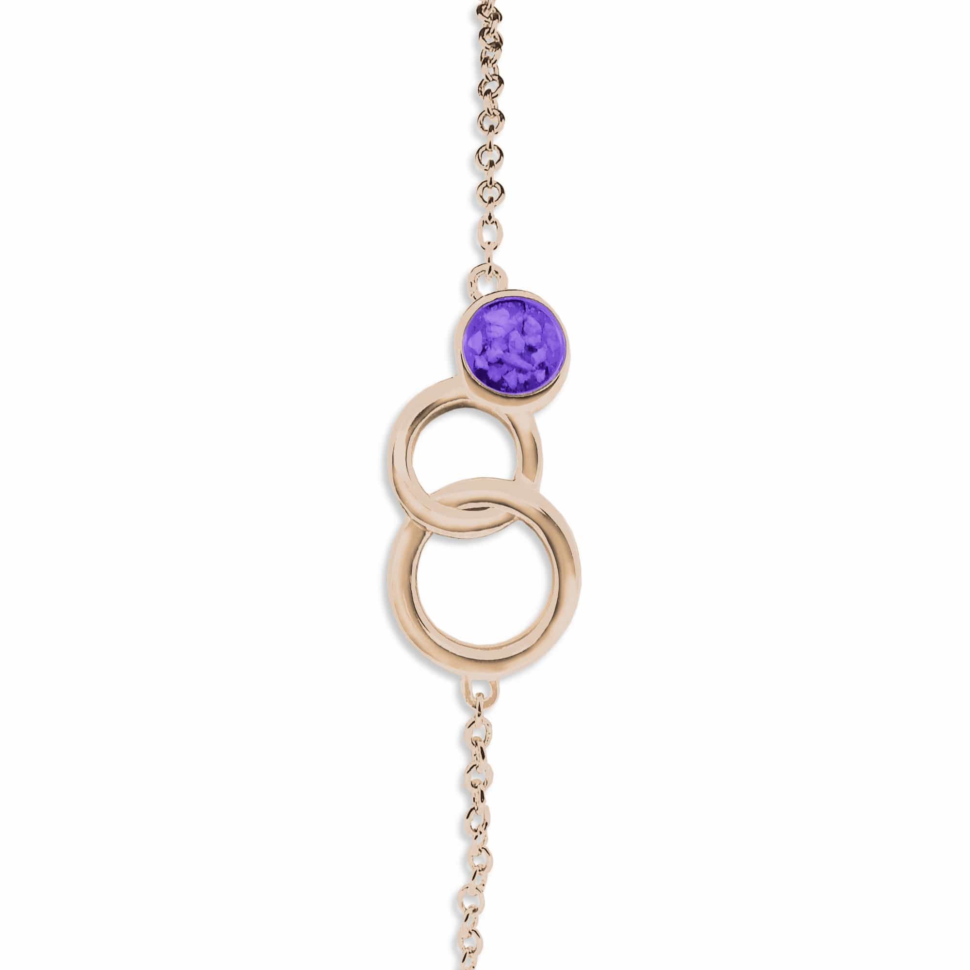 EverWith Ladies Praise Memorial Ashes Bracelet 9k Rose Gold Purple