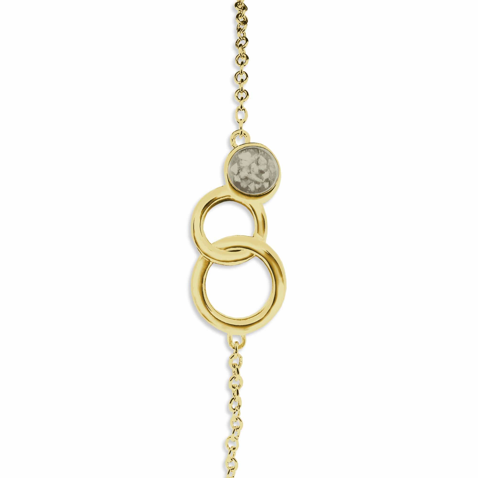 EverWith Ladies Praise Memorial Ashes Bracelet 9k Yellow Gold Transparent
