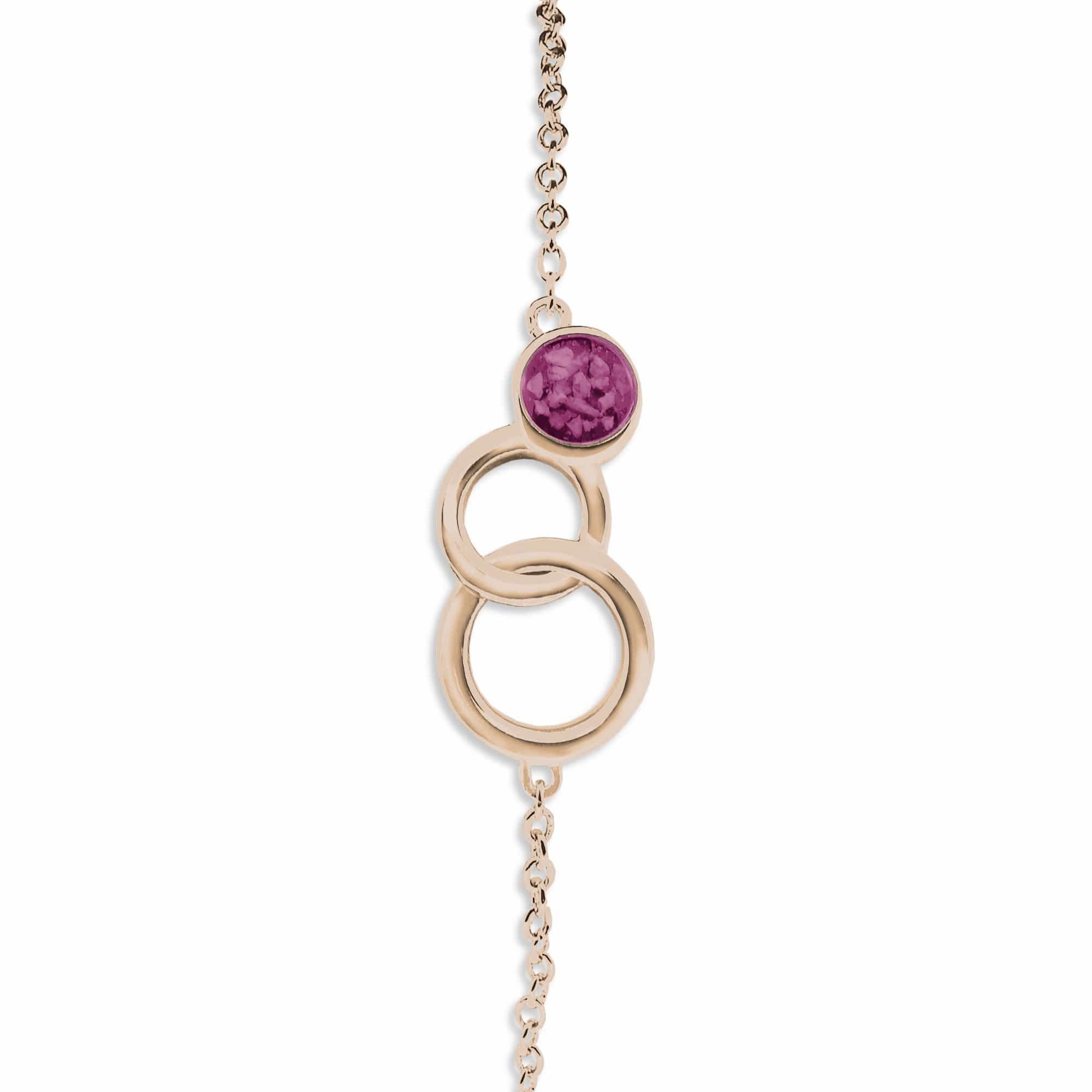 EverWith Ladies Praise Memorial Ashes Bracelet 9k Rose Gold Violet