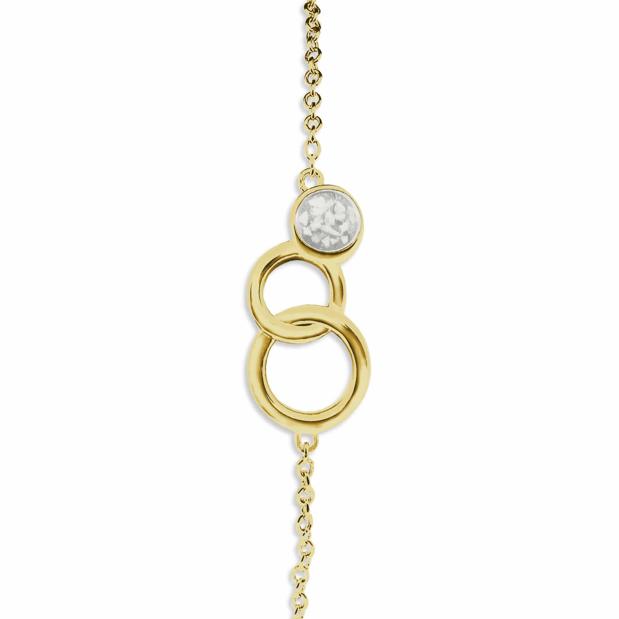 EverWith Ladies Praise Memorial Ashes Bracelet 9k Yellow Gold White