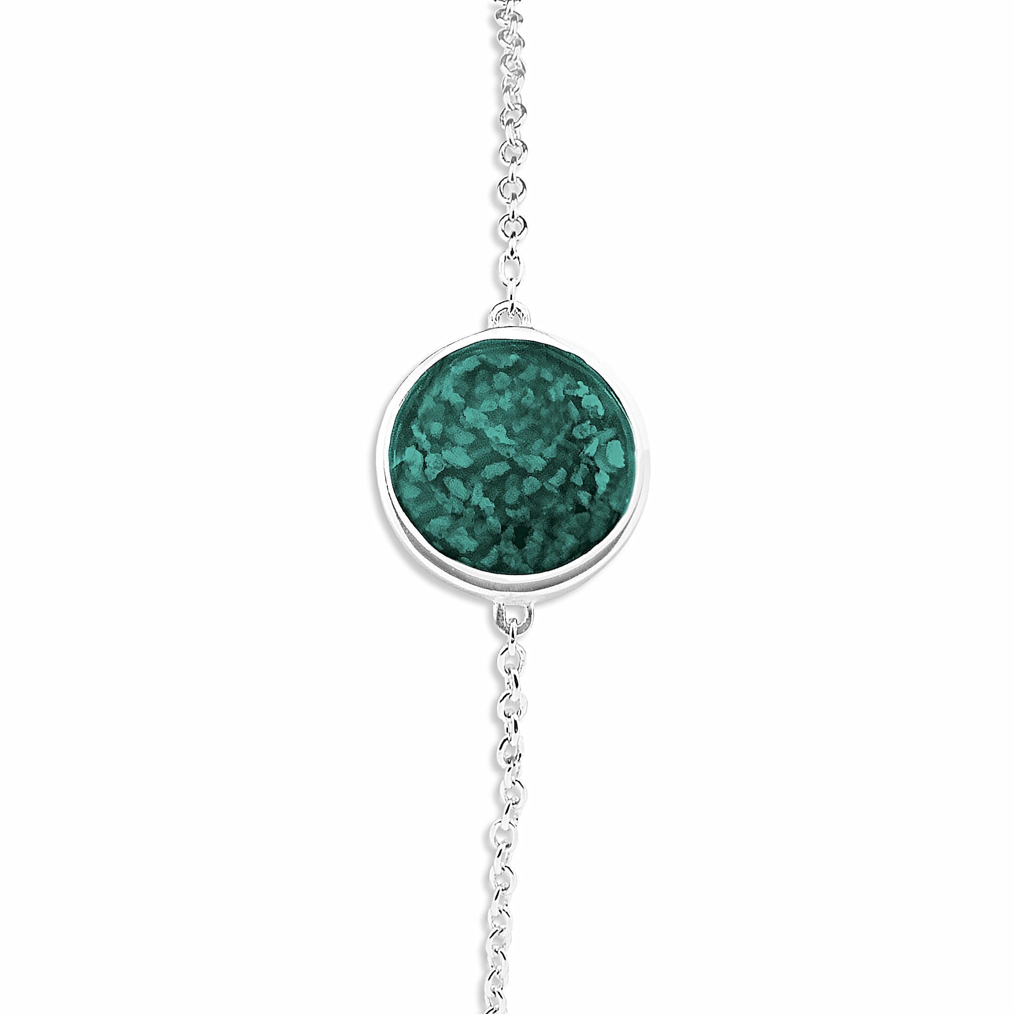 EverWith Ladies Classic Round Memorial Ashes Bracelet Aqua