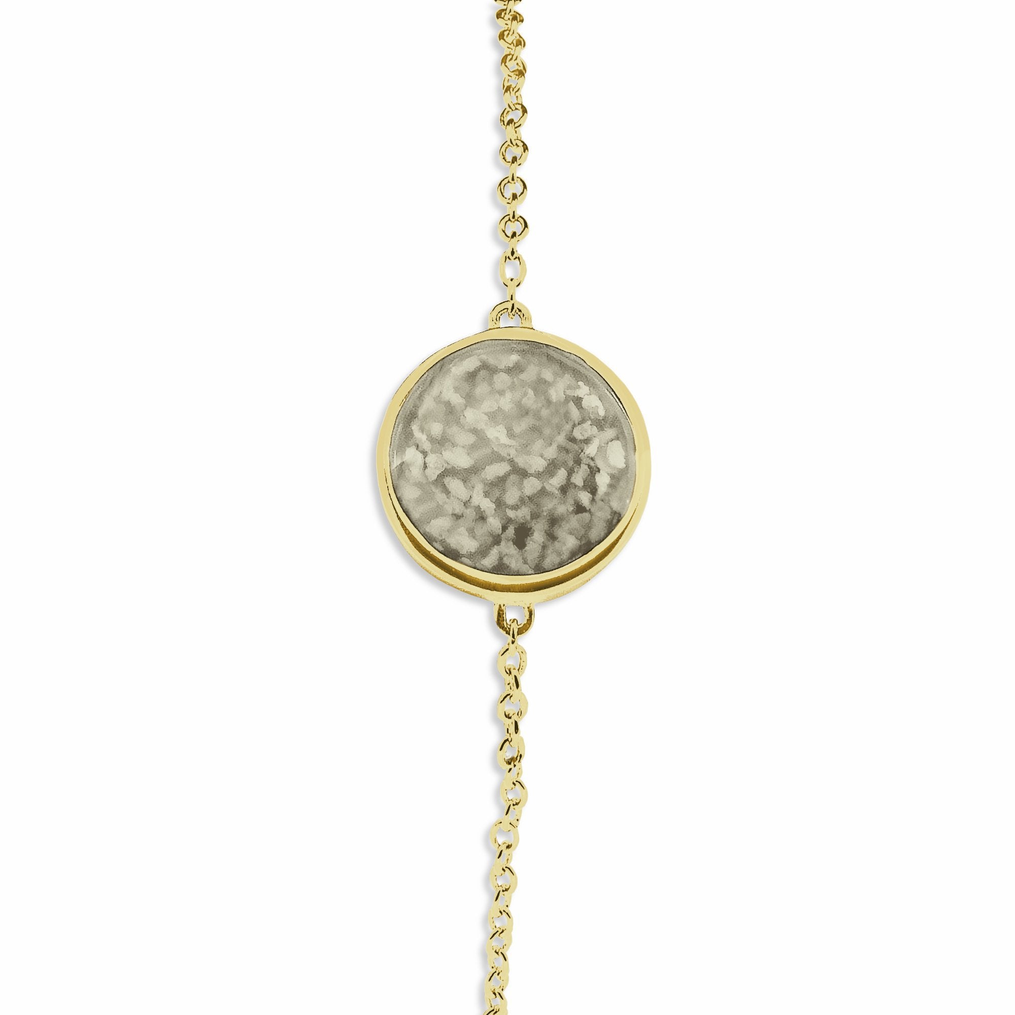 EverWith Ladies Classic Round Memorial Ashes Bracelet 9k Yellow Gold Transparent