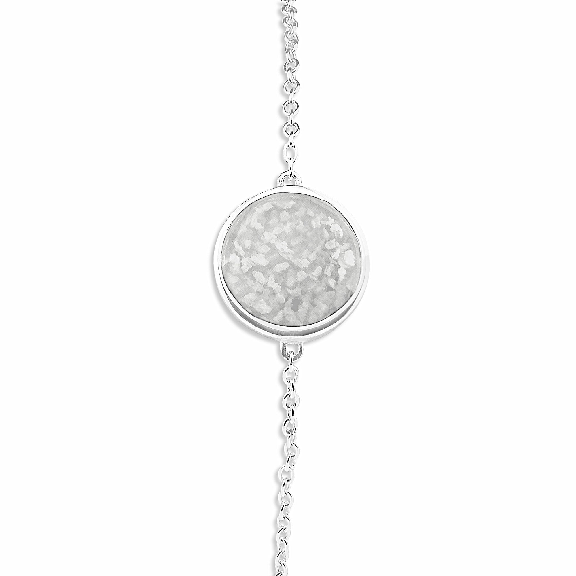 EverWith Ladies Classic Round Memorial Ashes Bracelet White