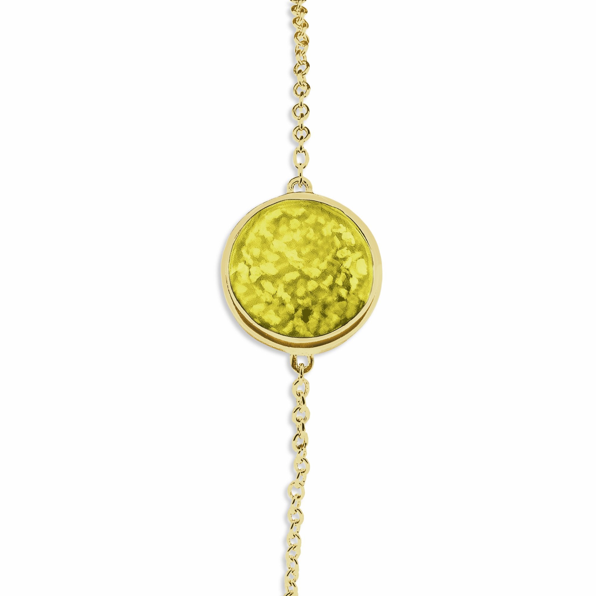 EverWith Ladies Classic Round Memorial Ashes Bracelet 9k Yellow Gold Yellow