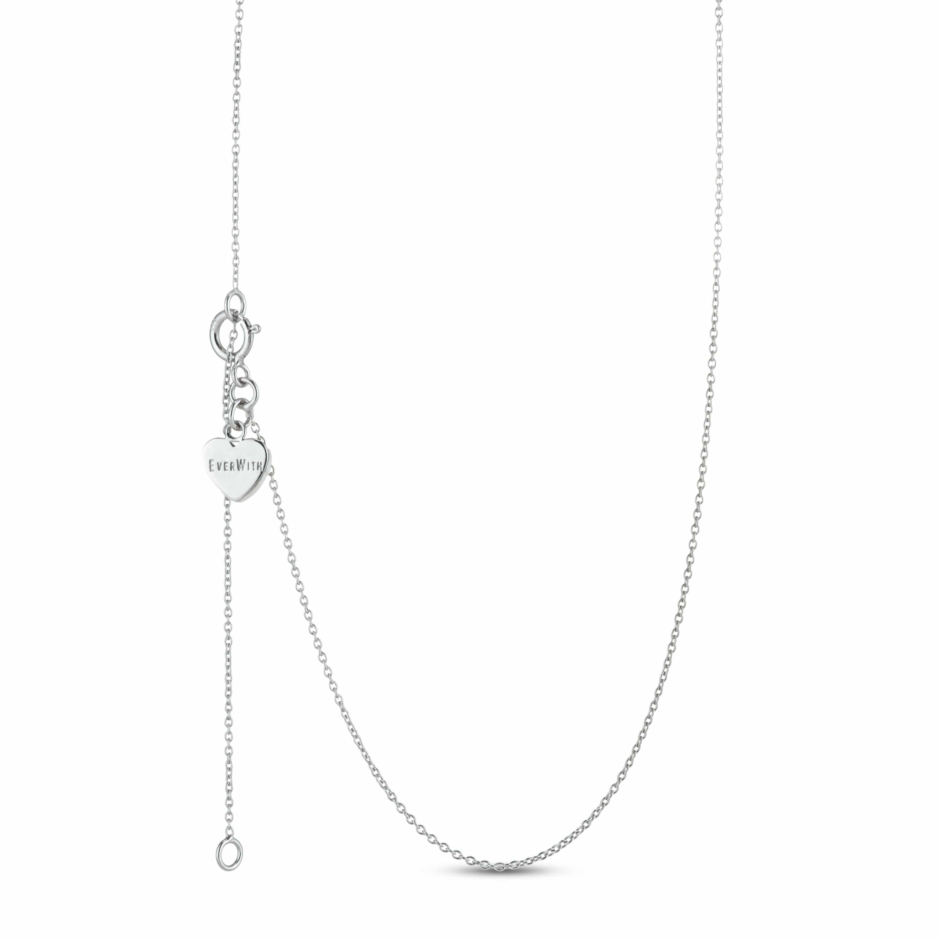 EverWith Single Curb Diamond Cut Chain 9k White Gold