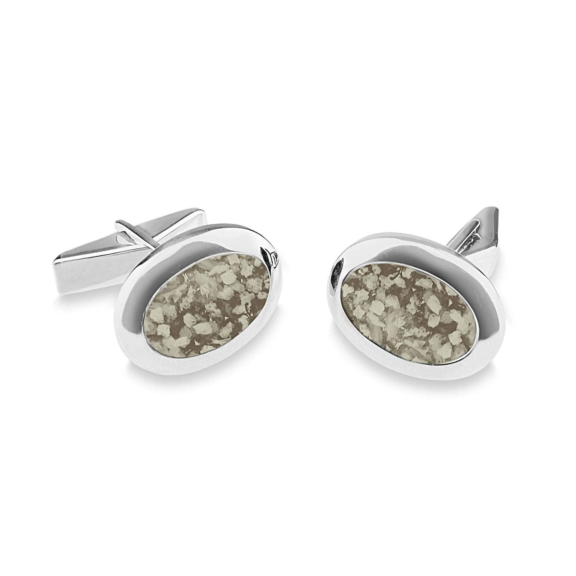 EverWith Gents Oval Memorial Ashes Cufflinks Transparent