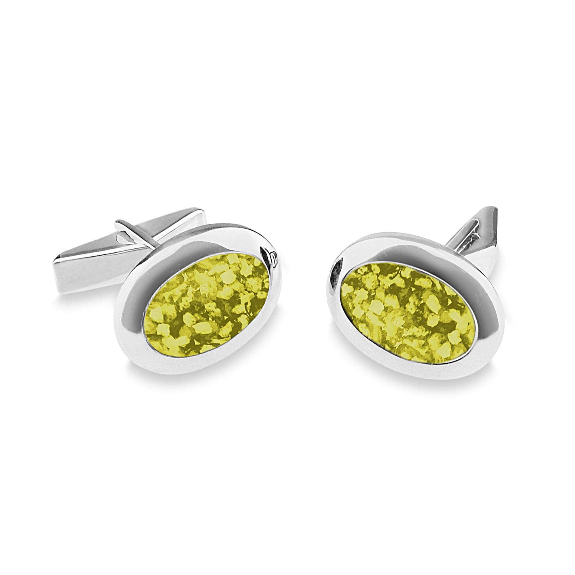 EverWith Gents Oval Memorial Ashes Cufflinks Yellow