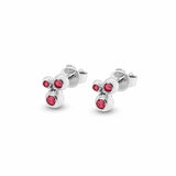 EverWith Ladies Rondure Array Triple Memorial Ashes Earrings Red