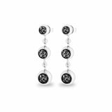 EverWith Ladies Rondure Array Triple Drop Memorial Ashes Earrings Black