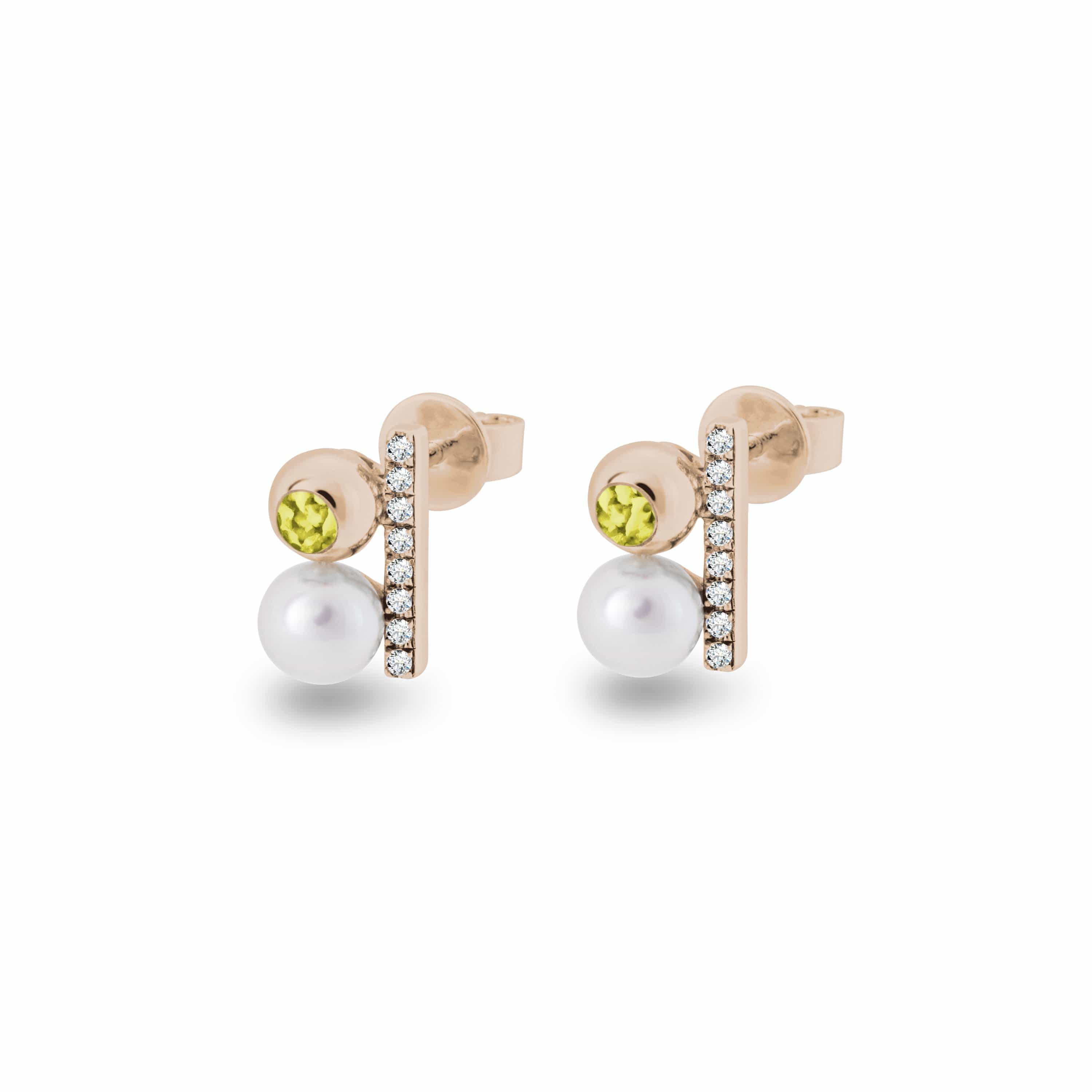 EverWith Ladies Rondure Opulence Memorial Ashes Earrings 9k Rose Gold Yellow