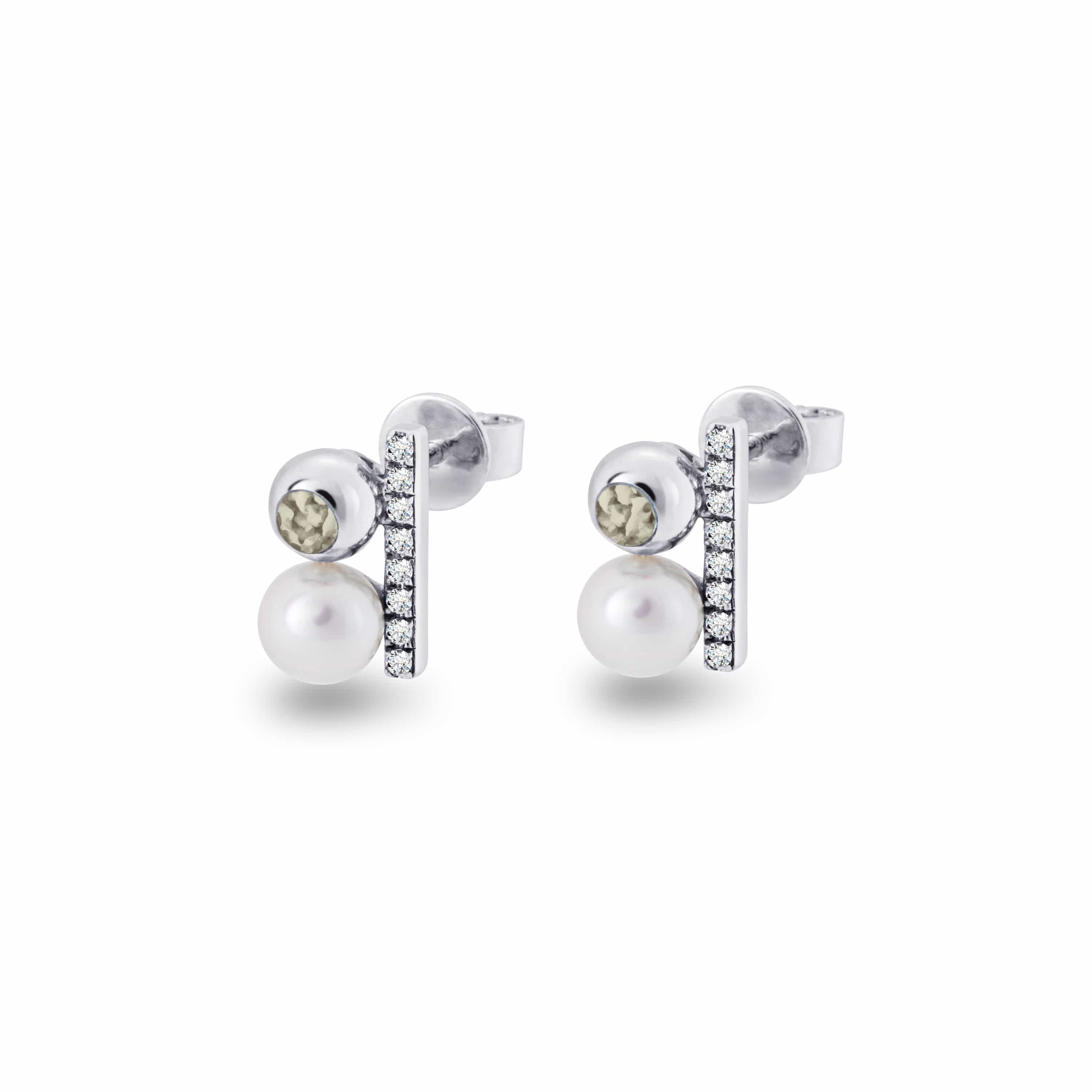 EverWith Ladies Rondure Opulence Memorial Ashes Earrings Transparent