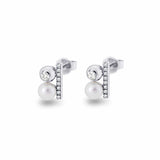 EverWith Ladies Rondure Opulence Memorial Ashes Earrings White