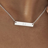 EverWith Engraved Horizontal Bar Standard Engraving Memorial Necklace
