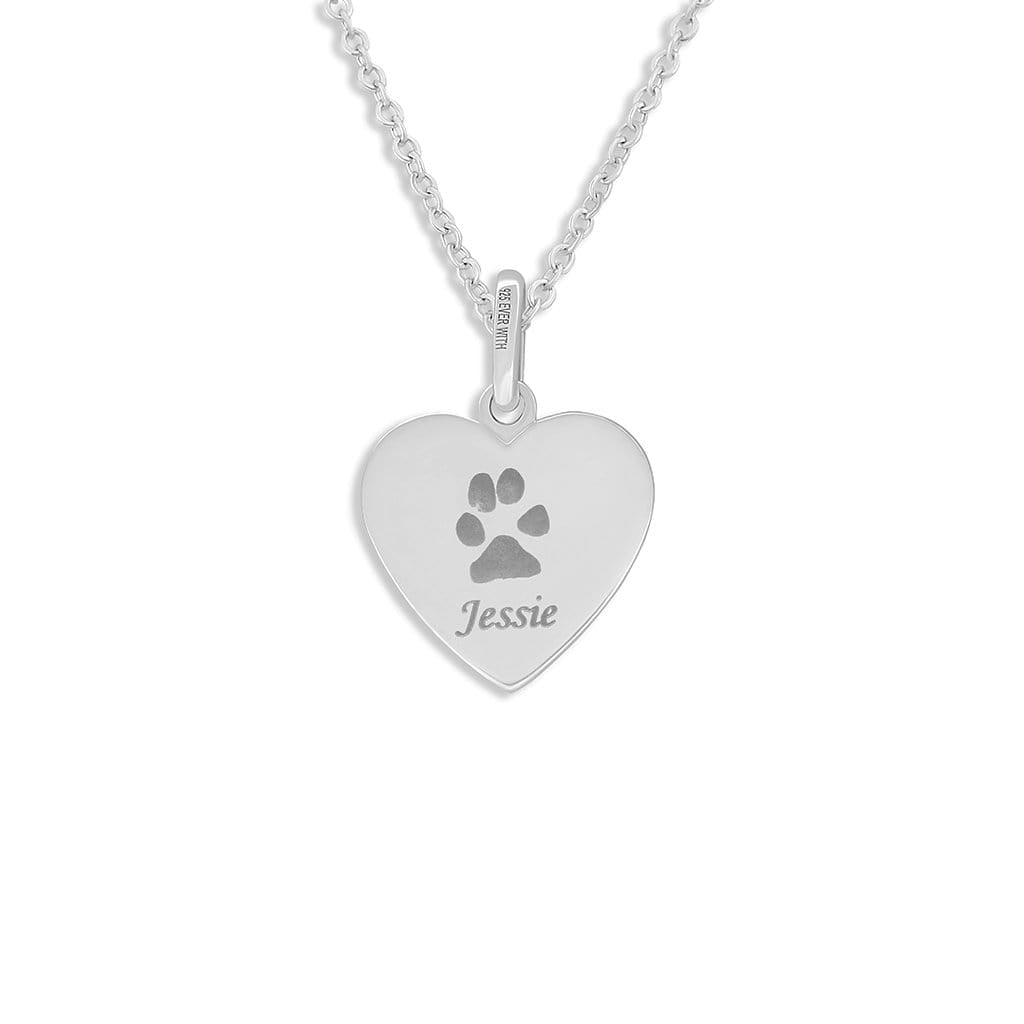 Load image into Gallery viewer, EverWith Engraved Half Heart Pawprint Memorial Pendant