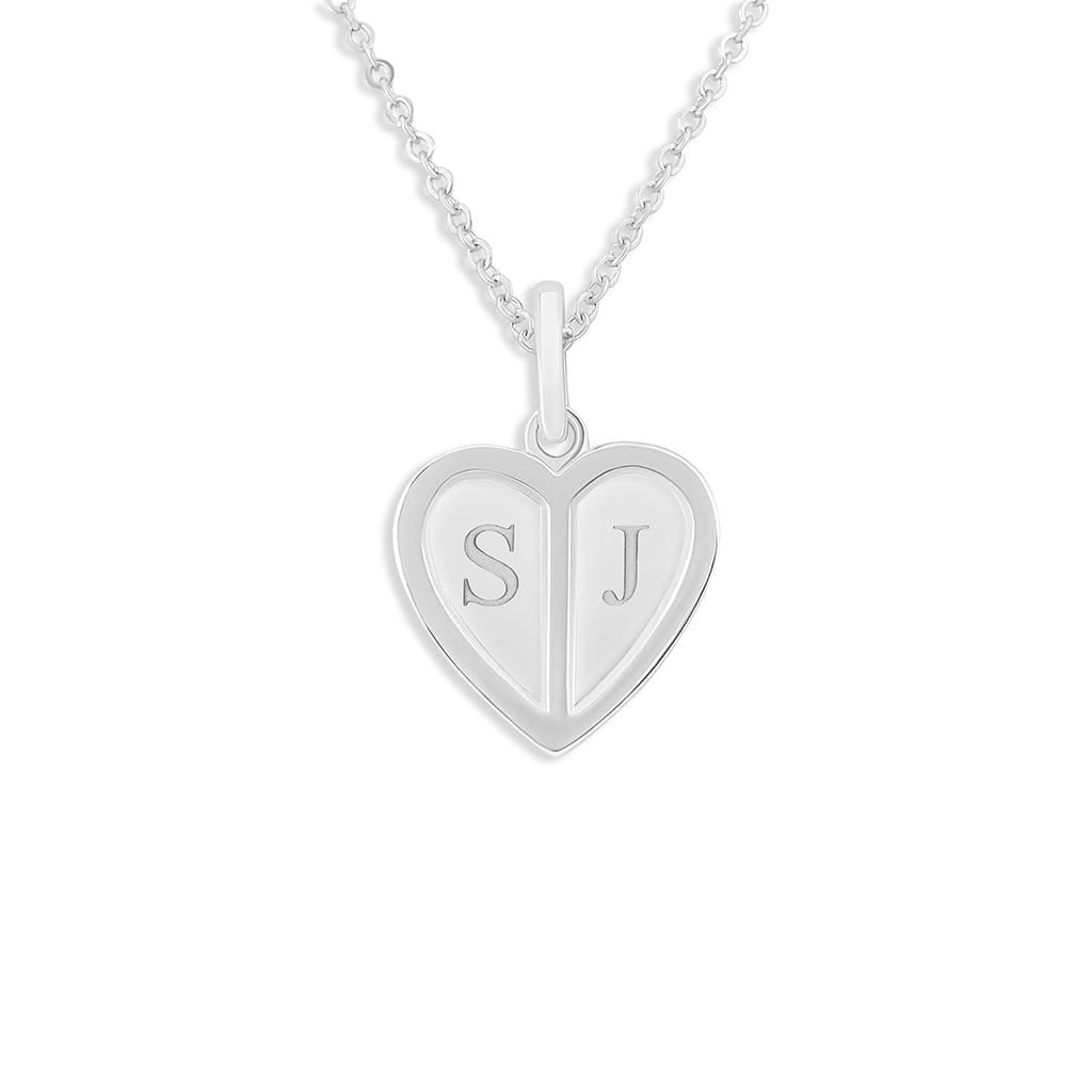 EverWith Engraved Half Heart Standard Engraving Memorial Pendant