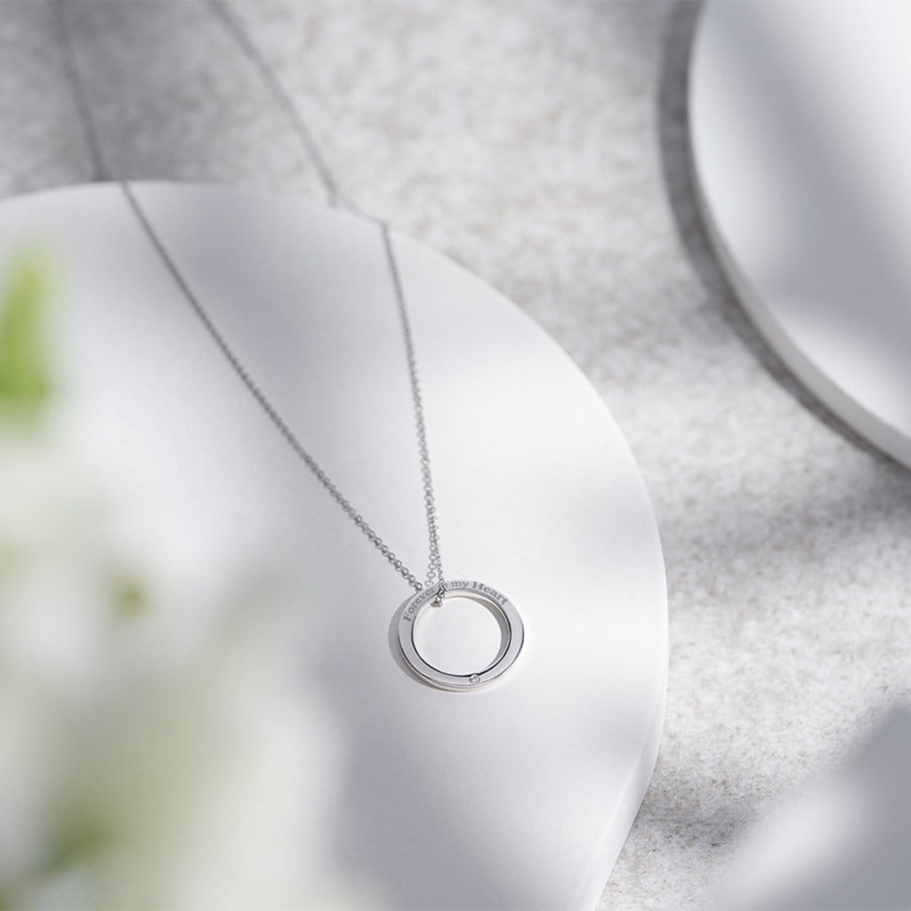 Load image into Gallery viewer, EverWith Engraved Ring Standard Engraving Pendant with Fine Crystal