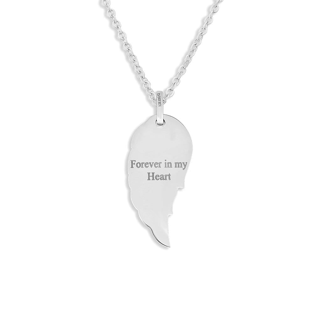 EverWith Engraved Wing Standard Engraving Memorial Pendant