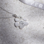 EverWith Engraved Paw Print Memorial Pawprint Pendant with Fine Crystals